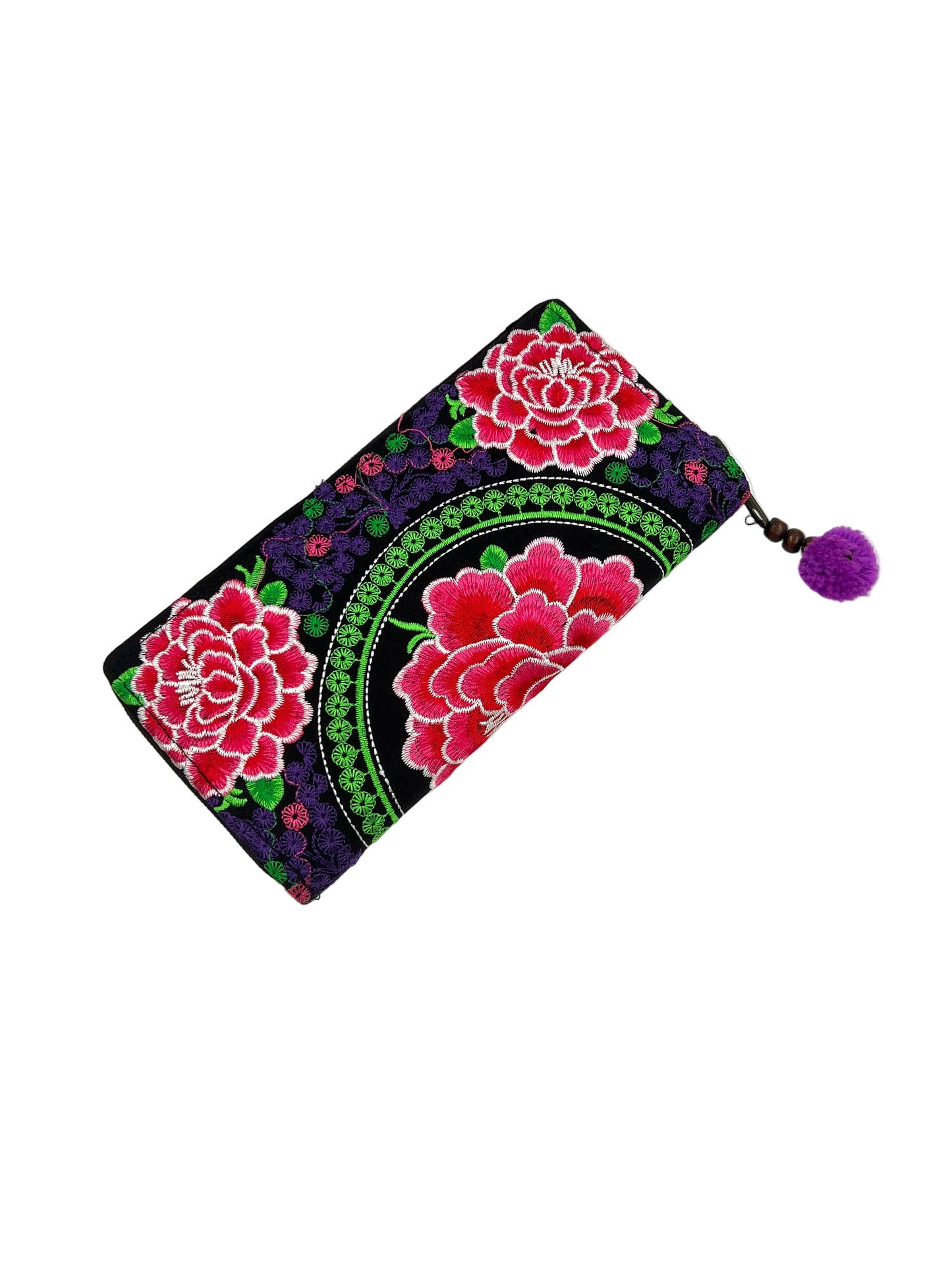 Embroidered Flower Wallet