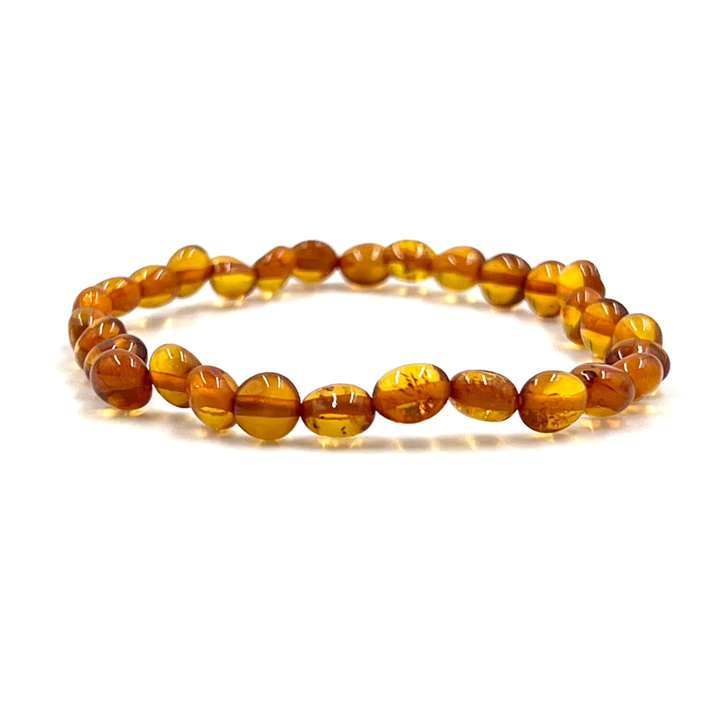 Polished Honey Amber Stretchy Bracelets