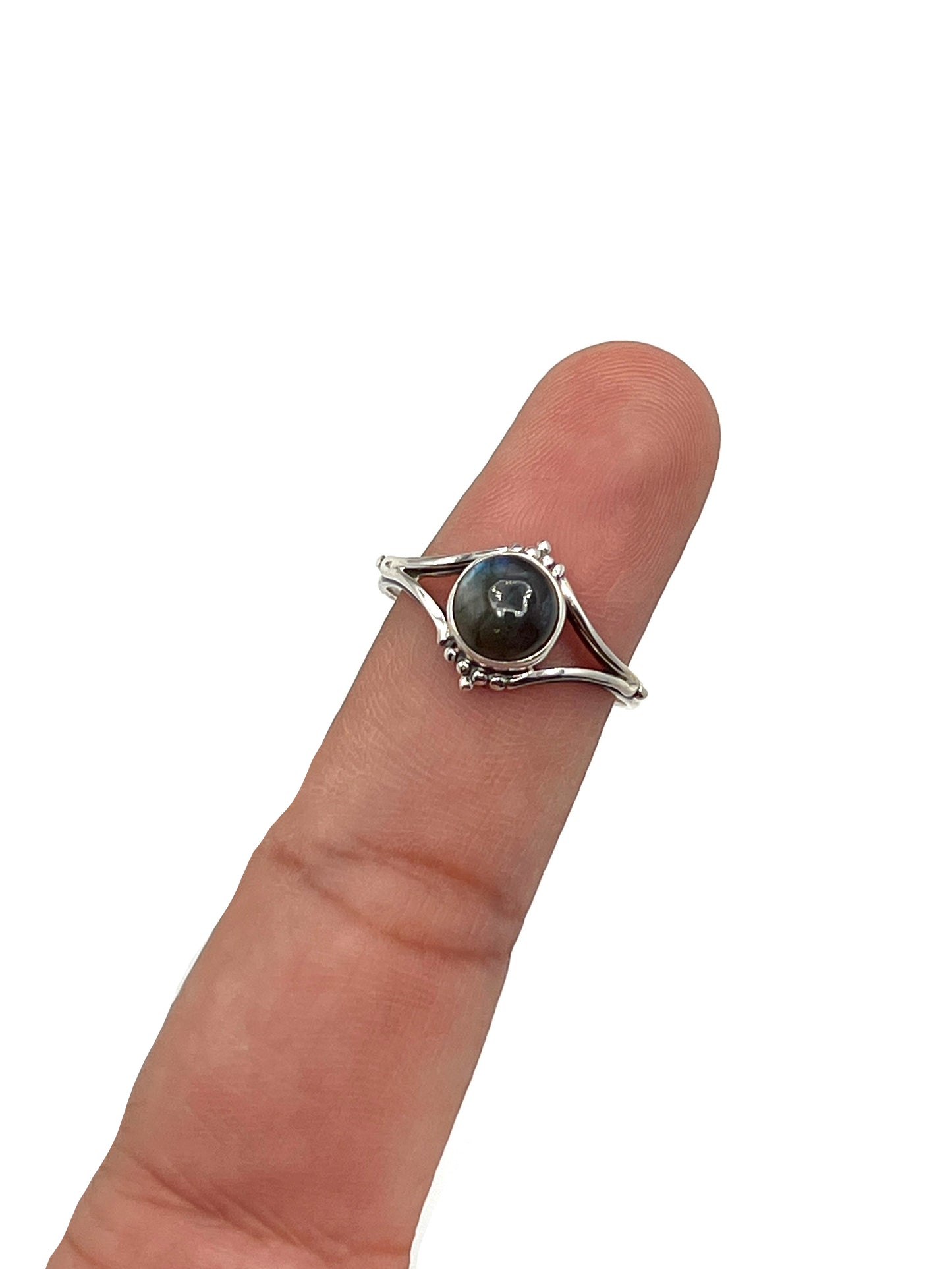 Round Gemstone Beaded Rings