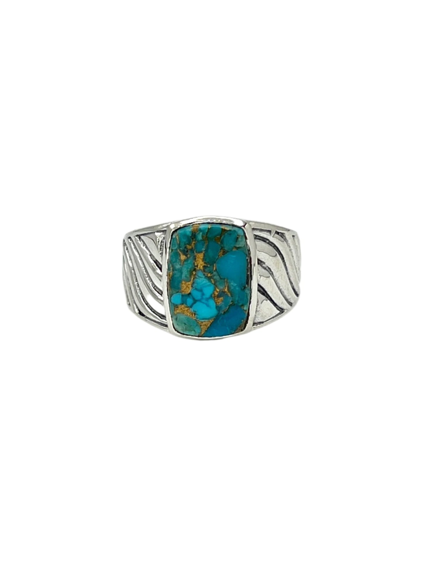 Sterling Silver Gemstone Wave Design Rings
