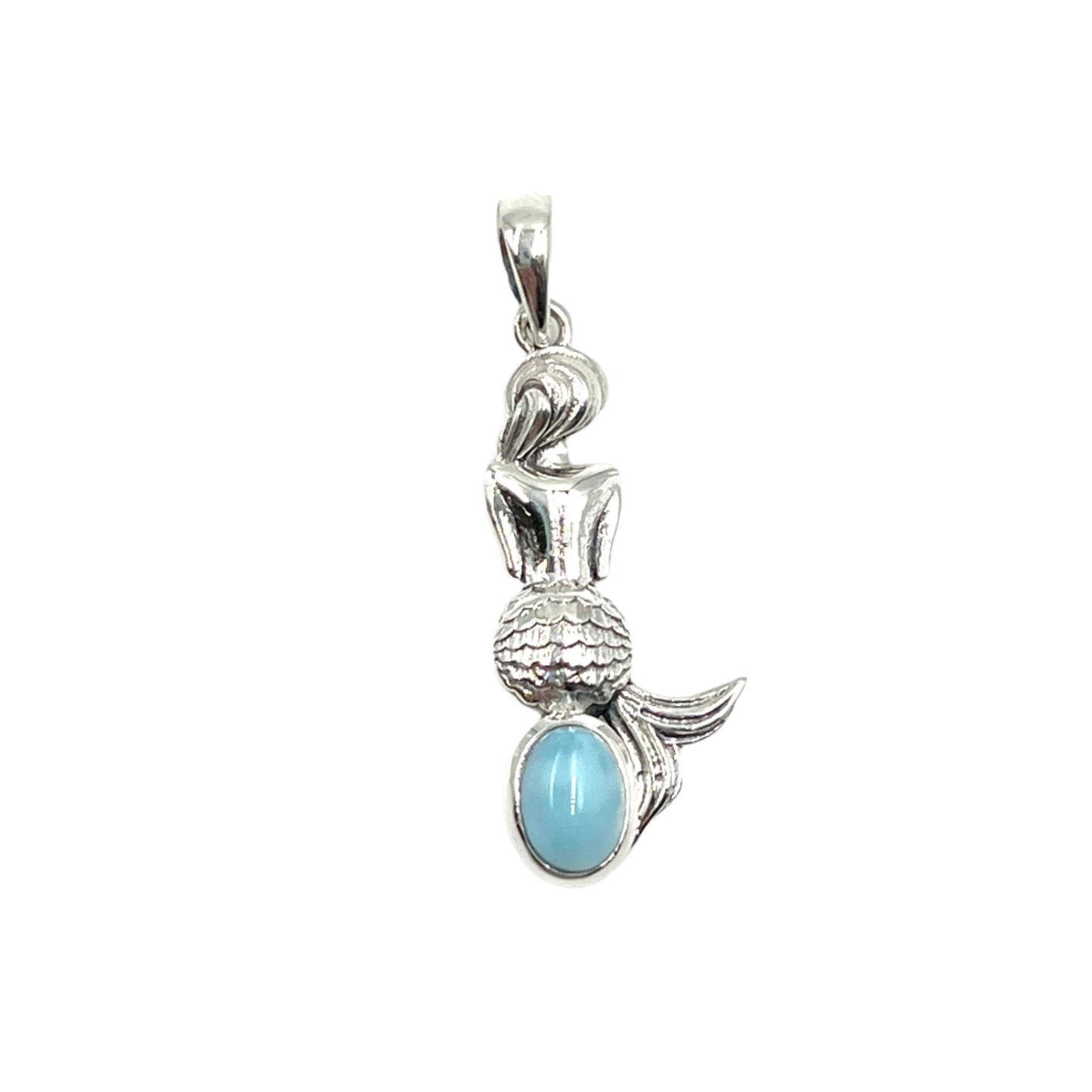 Sterling Silver Mermaid Larimar Pendants