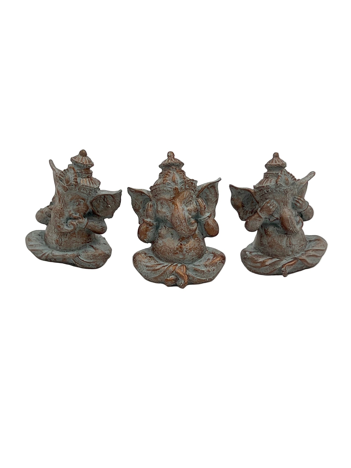 Resin Ganesh See No Evil, Hear No Evil, Speak No Evil Set