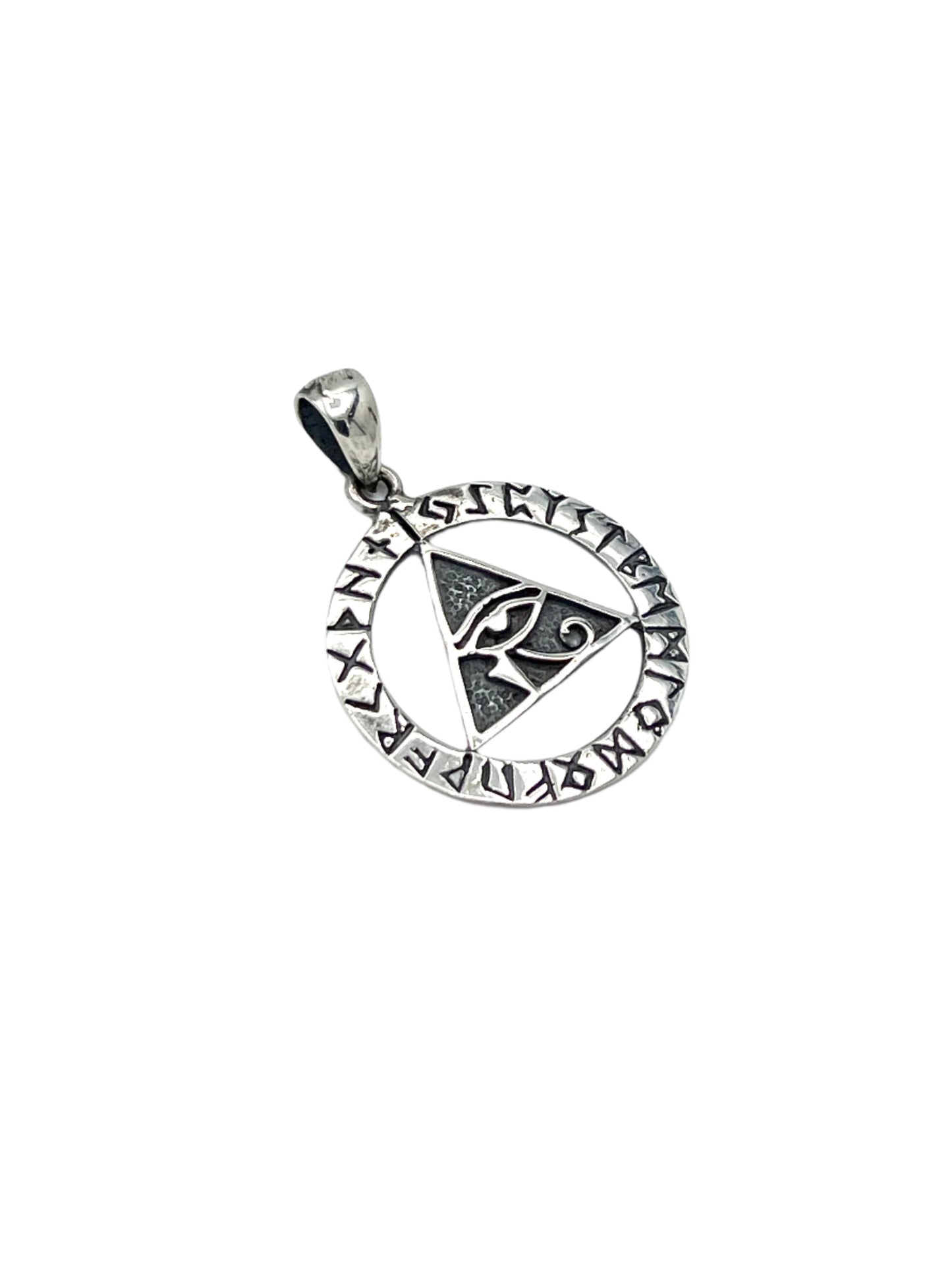 Silver Eye of Horus Pyramid Pendant