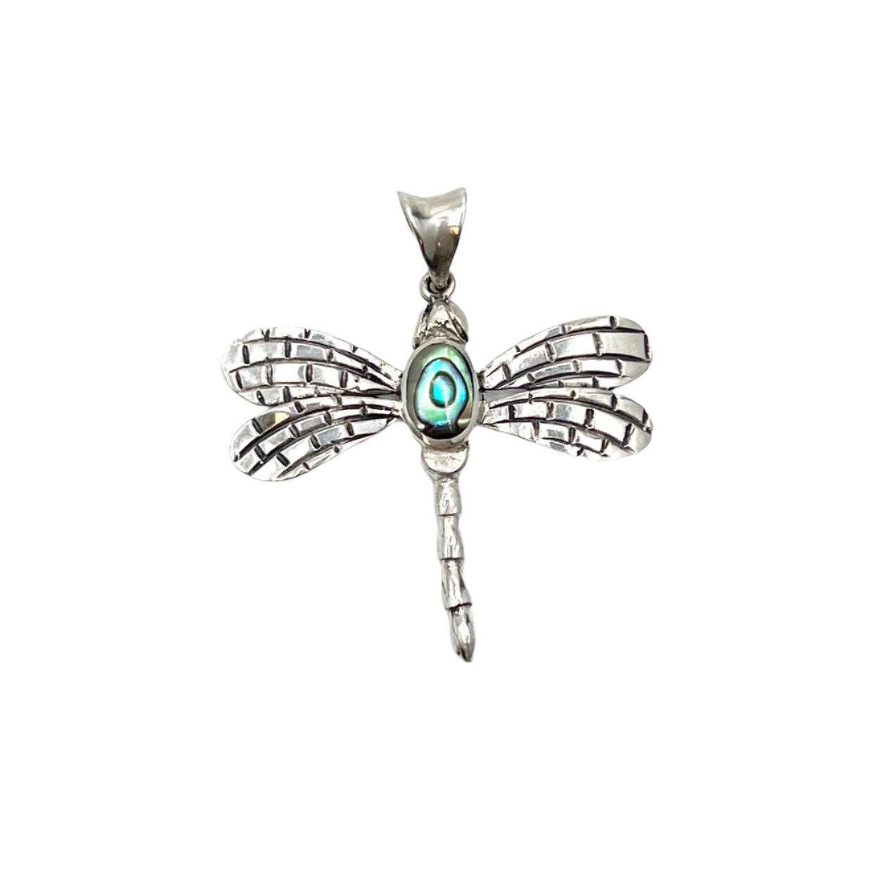 Sterling Silver Abalone Dragonfly Pendant