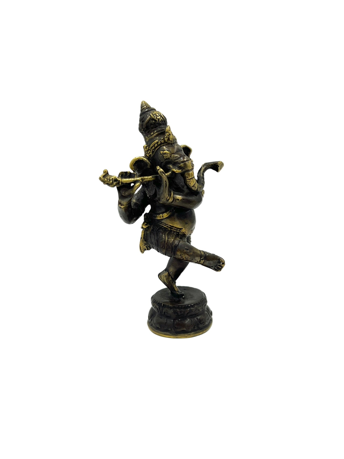 Bronze Flute Ganesh Statue