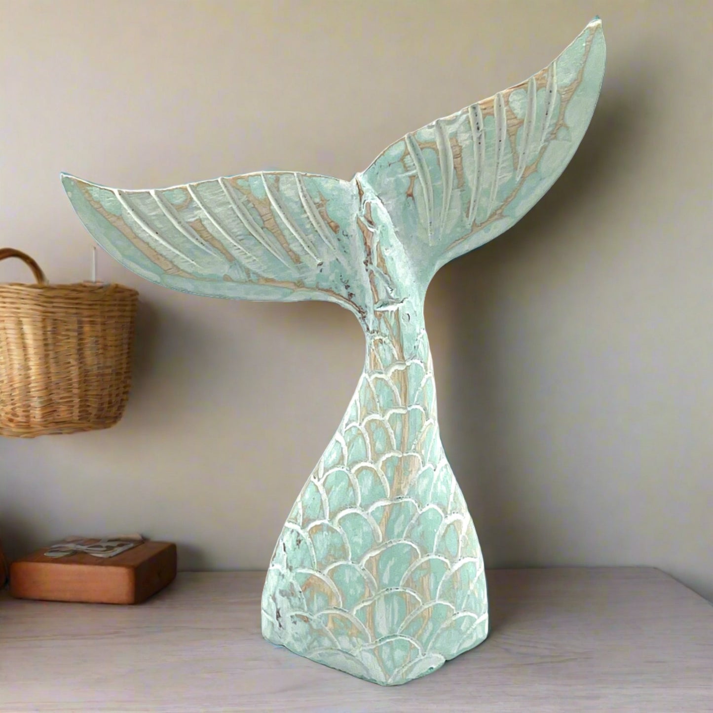 blue wood mermaid tails