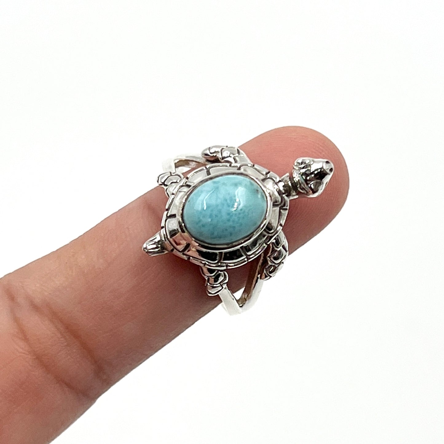 Larimar Sea Turtle Ring