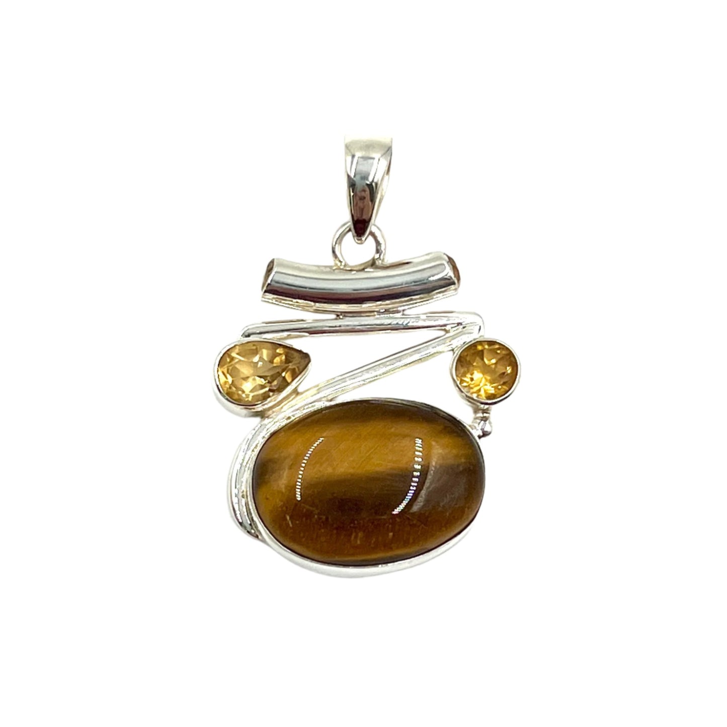 Sterling Silver Tri Gemstone Pendants