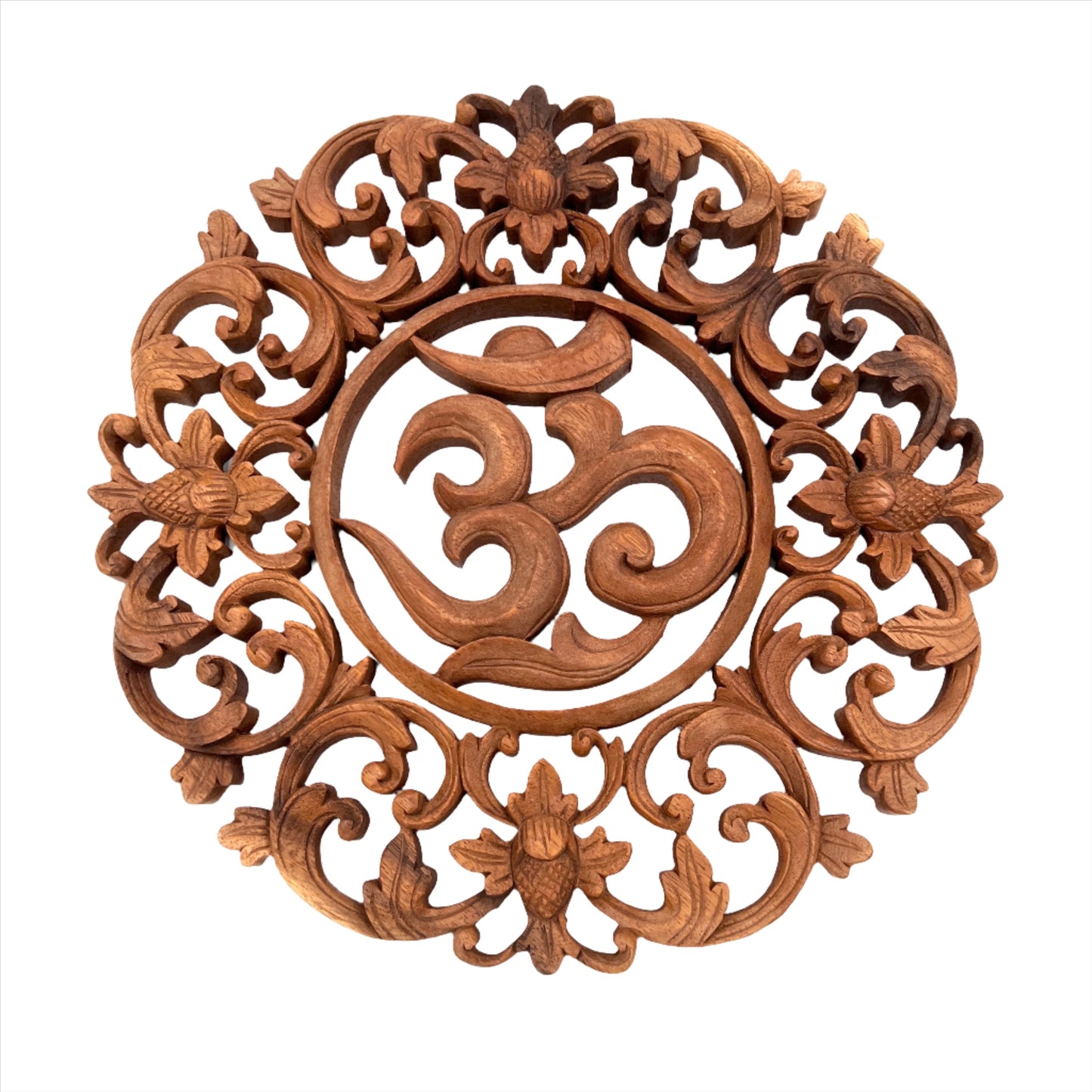 Om Flower Panel Carving