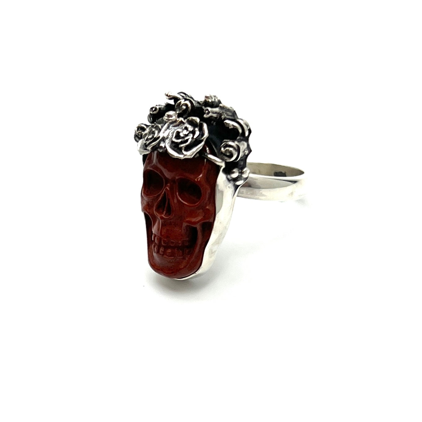 Bertha Skull Red Jasper Ring