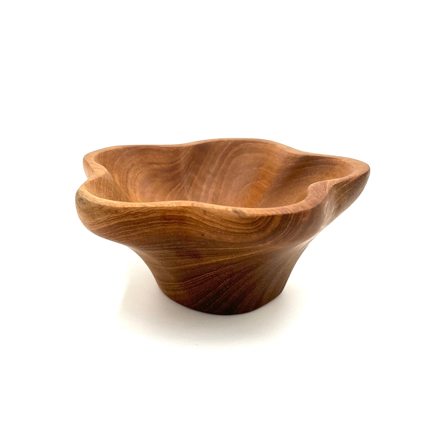 Teak Wood Flower Shaped Bowl