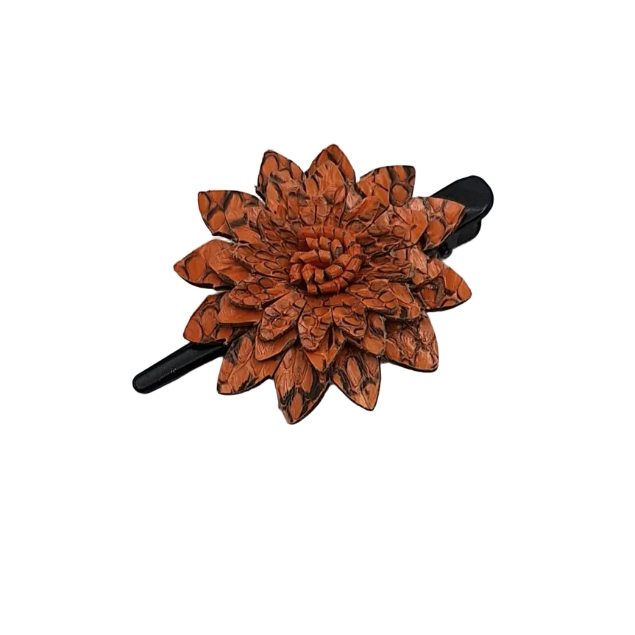 Large Leather Flower Hair Clips