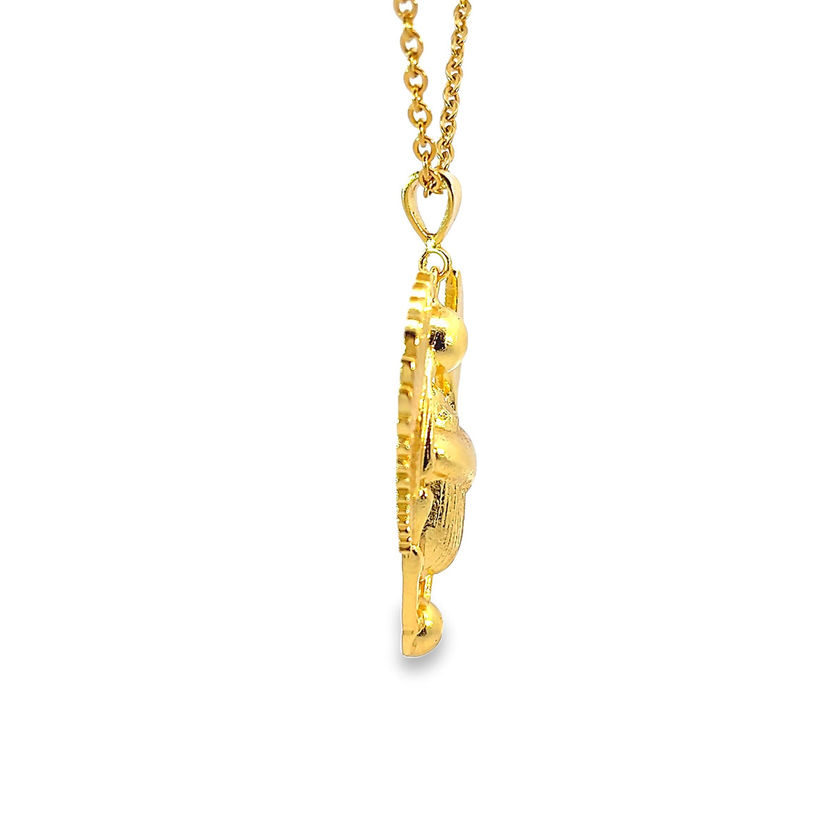 Gold Plated Winged Scarab Charm Necklace