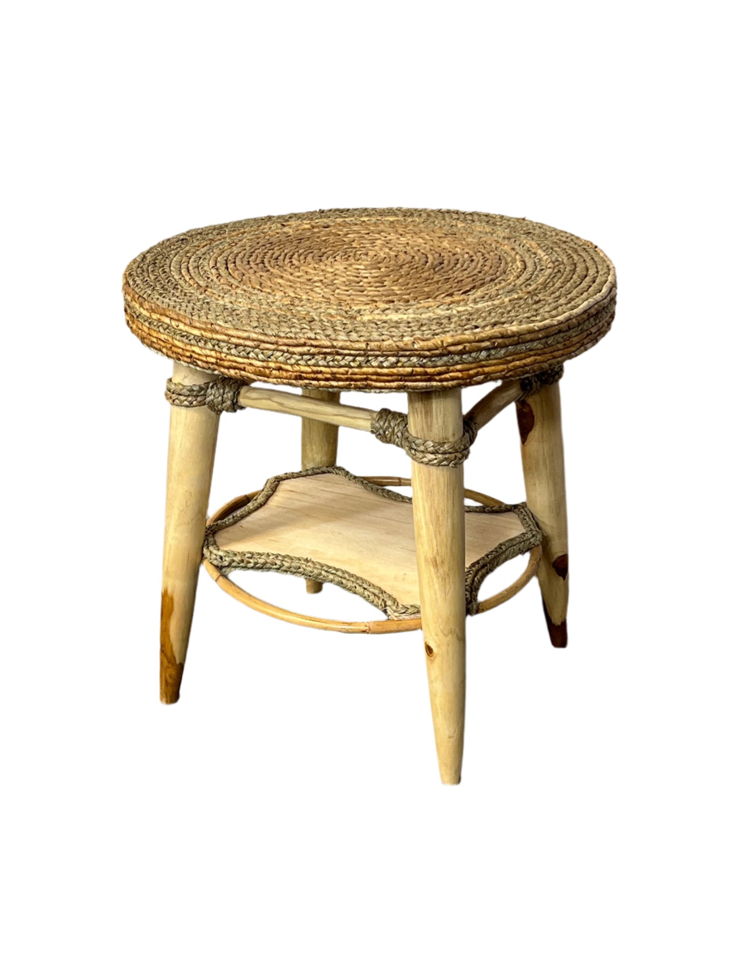Teakwood & Banana Leaf Table & Stool Sets