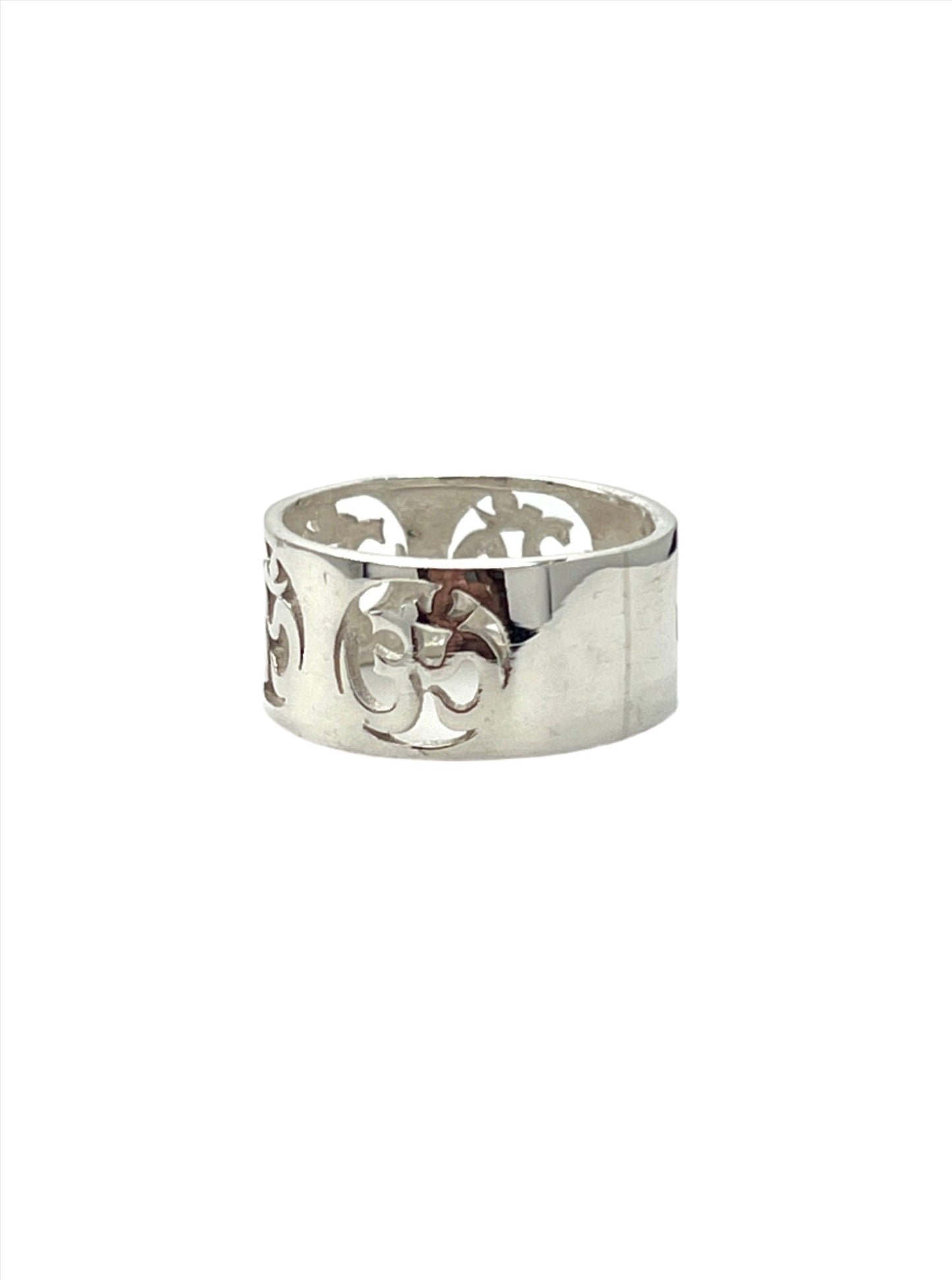 Sterling Silver Om Band Ring