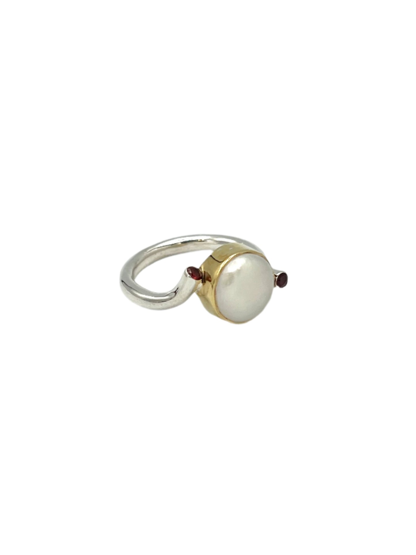 Silver Multi Metal Pearl & Gemstone Rings