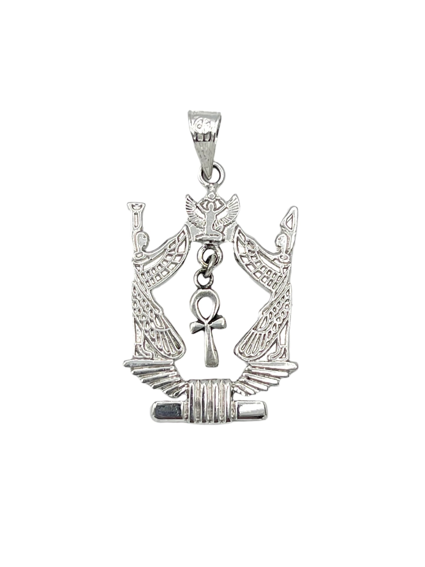Silver Isis & Ankh Pendant