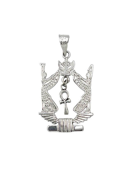 Silver Isis & Ankh Pendant