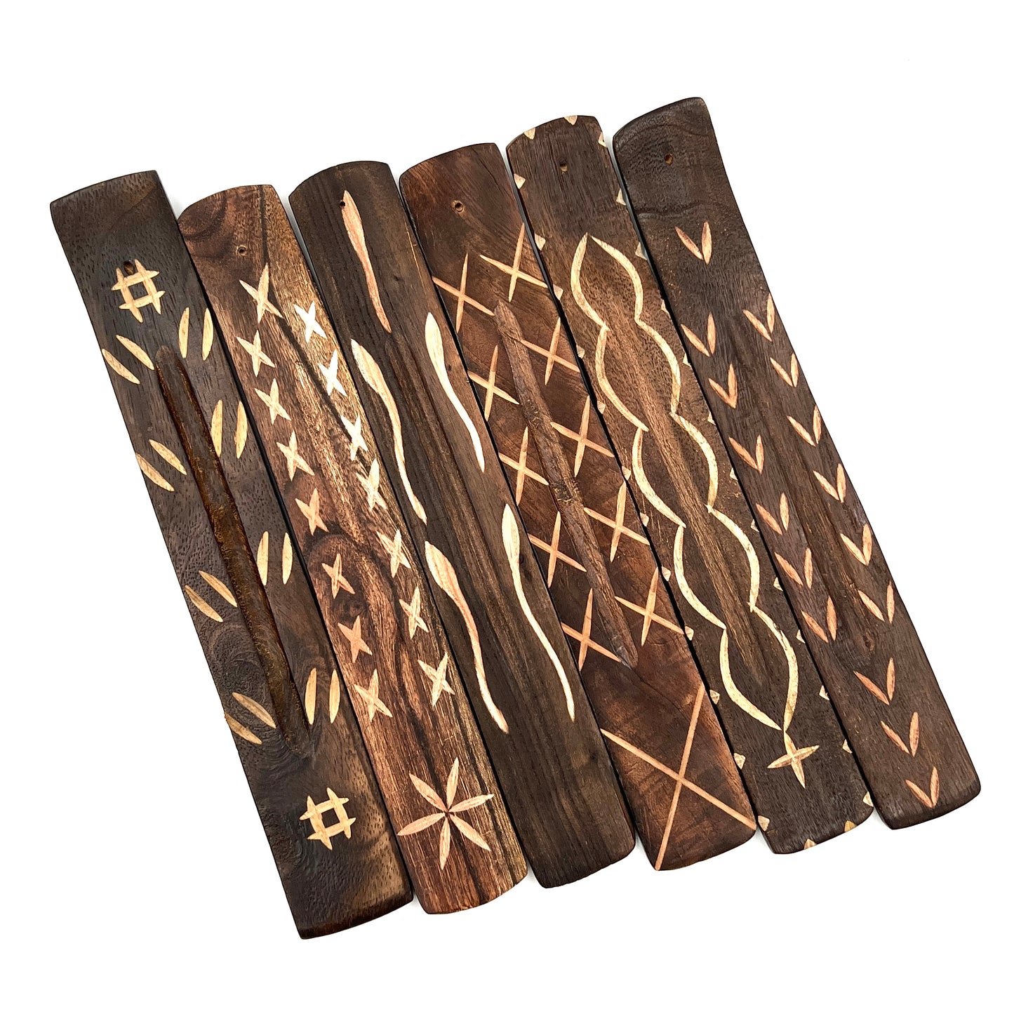 Hand Carved Wood Incense Burners