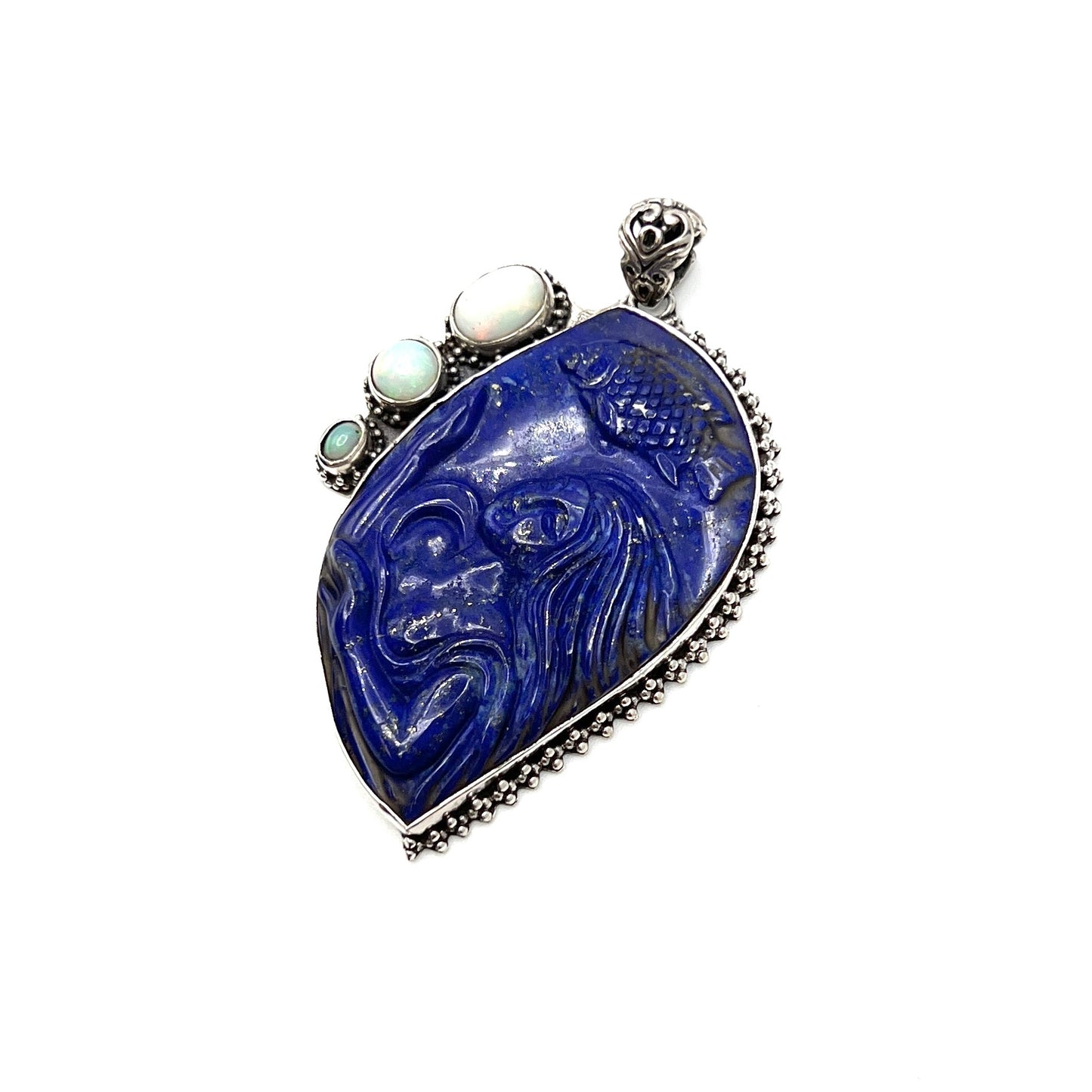 Lapis Lazuli & Opal Mermaid Pendants