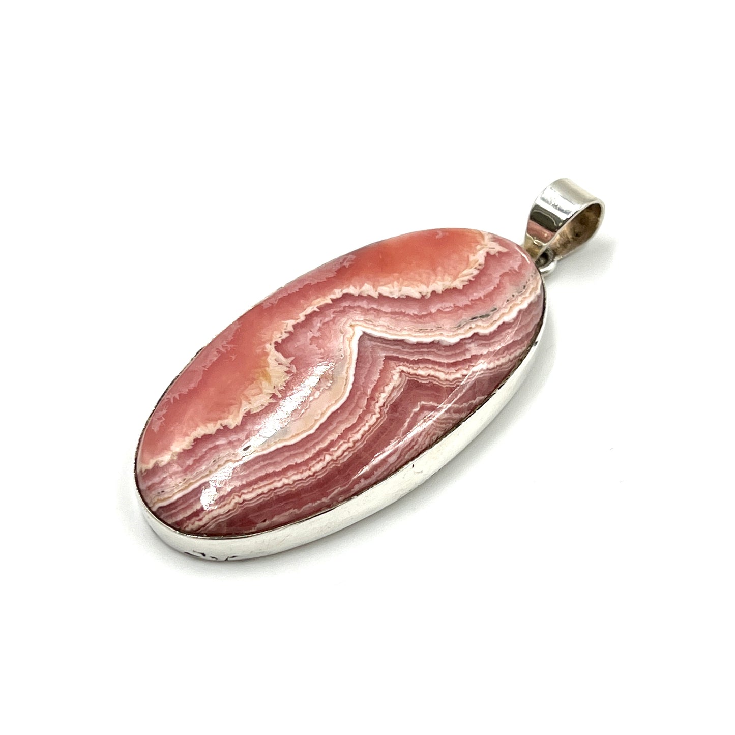 Large Oval Rhodochrosite Pendant