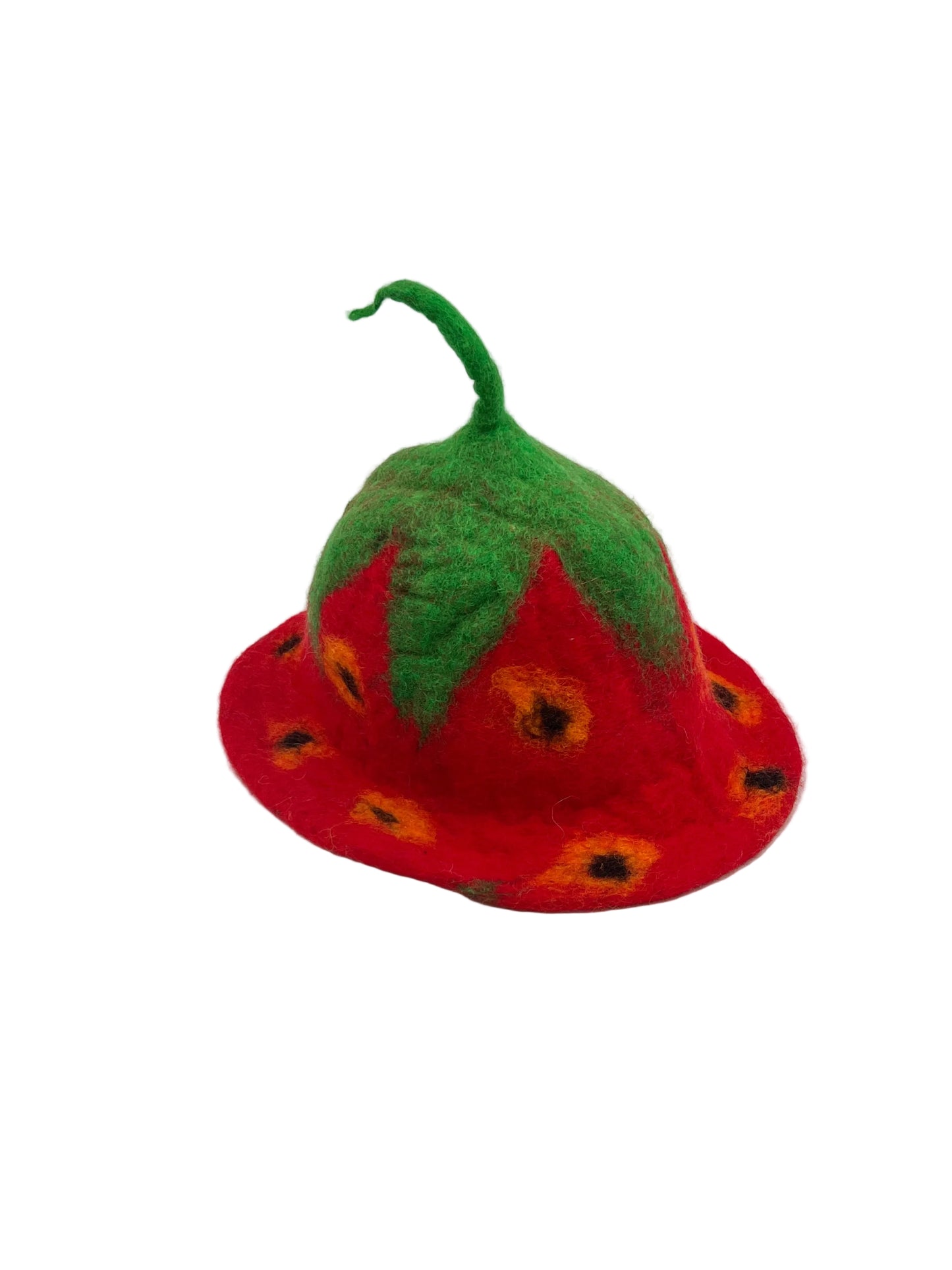 Hand felted Strawberry Wool Hat