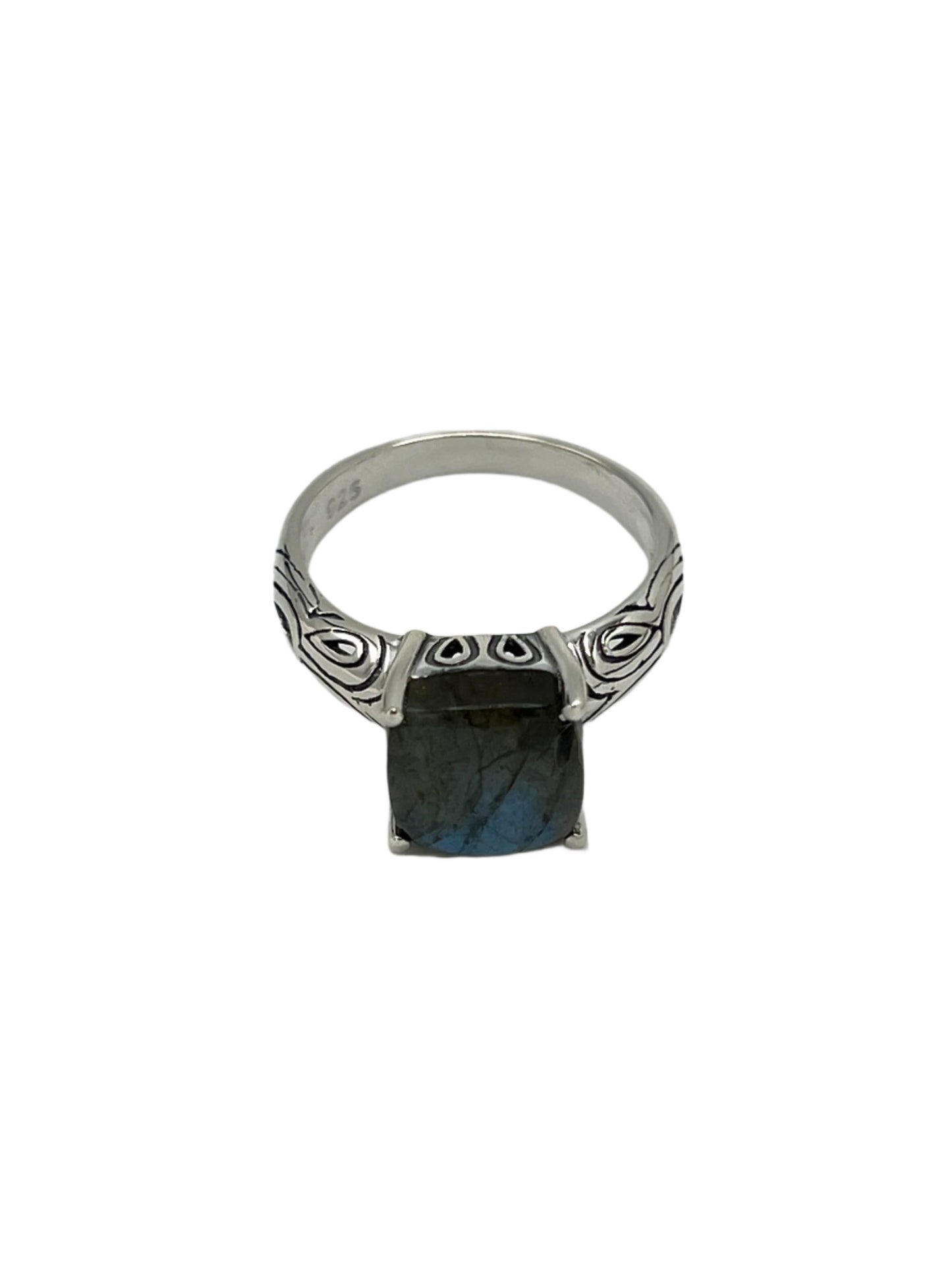 Sterling Silver Square Labradorite Ring