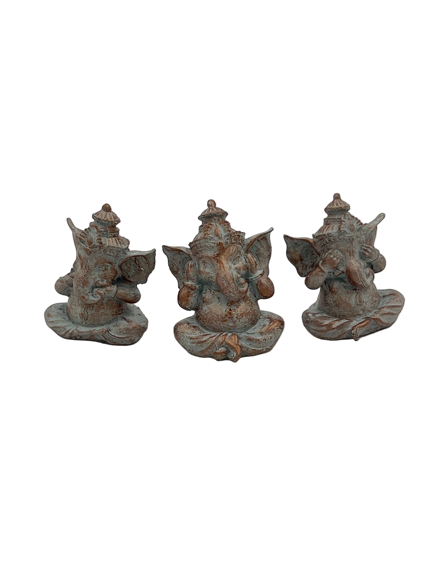 Resin Ganesh See No Evil, Hear No Evil, Speak No Evil Set
