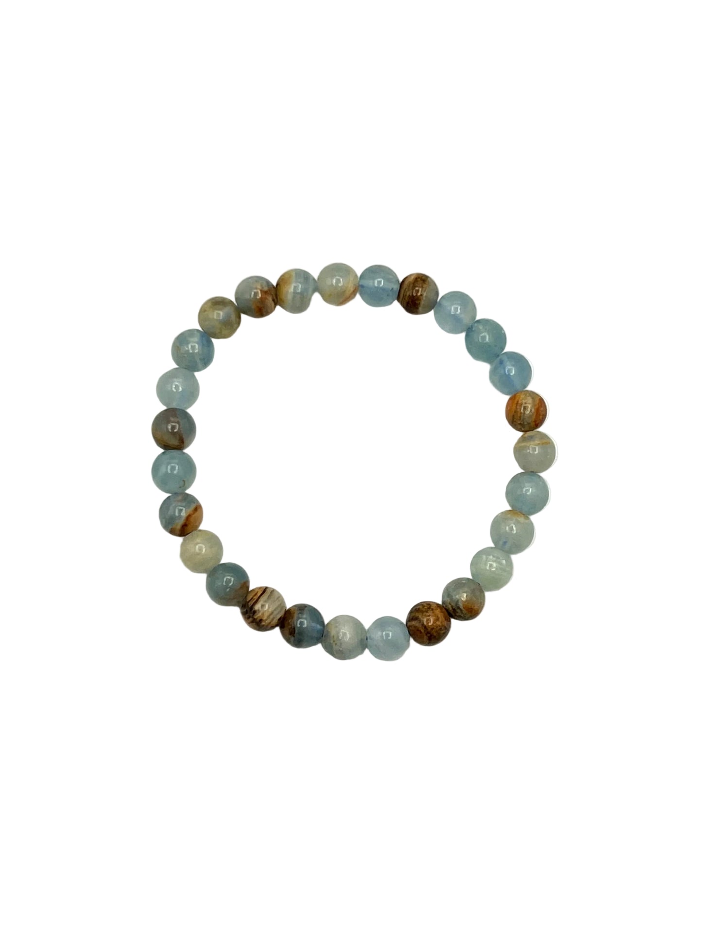 Lemurian Aquatine Calcite Stretchy Bracelets