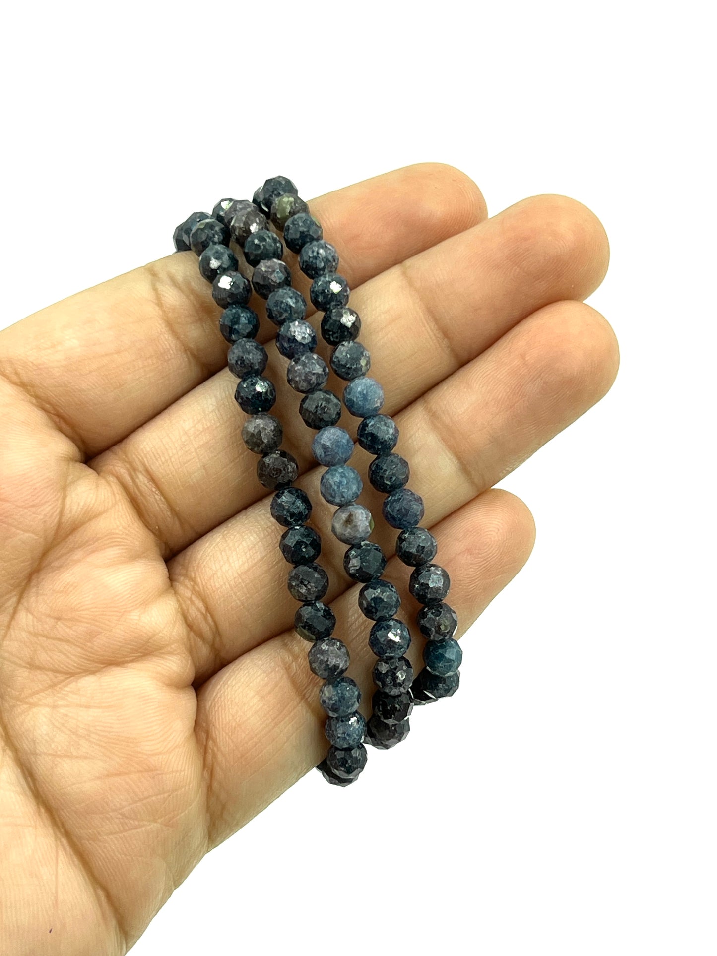 Faceted Sapphire Stretchy Bracelets