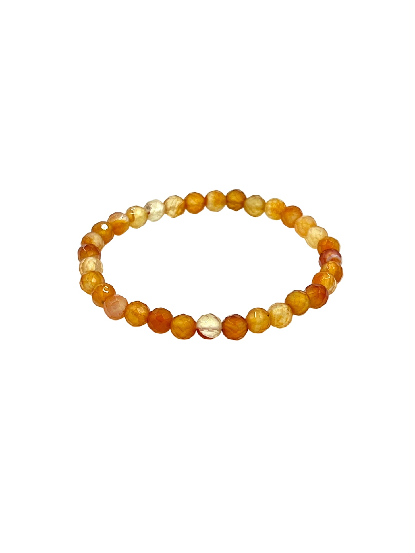 Faceted Carnelian Beaded Bracelet