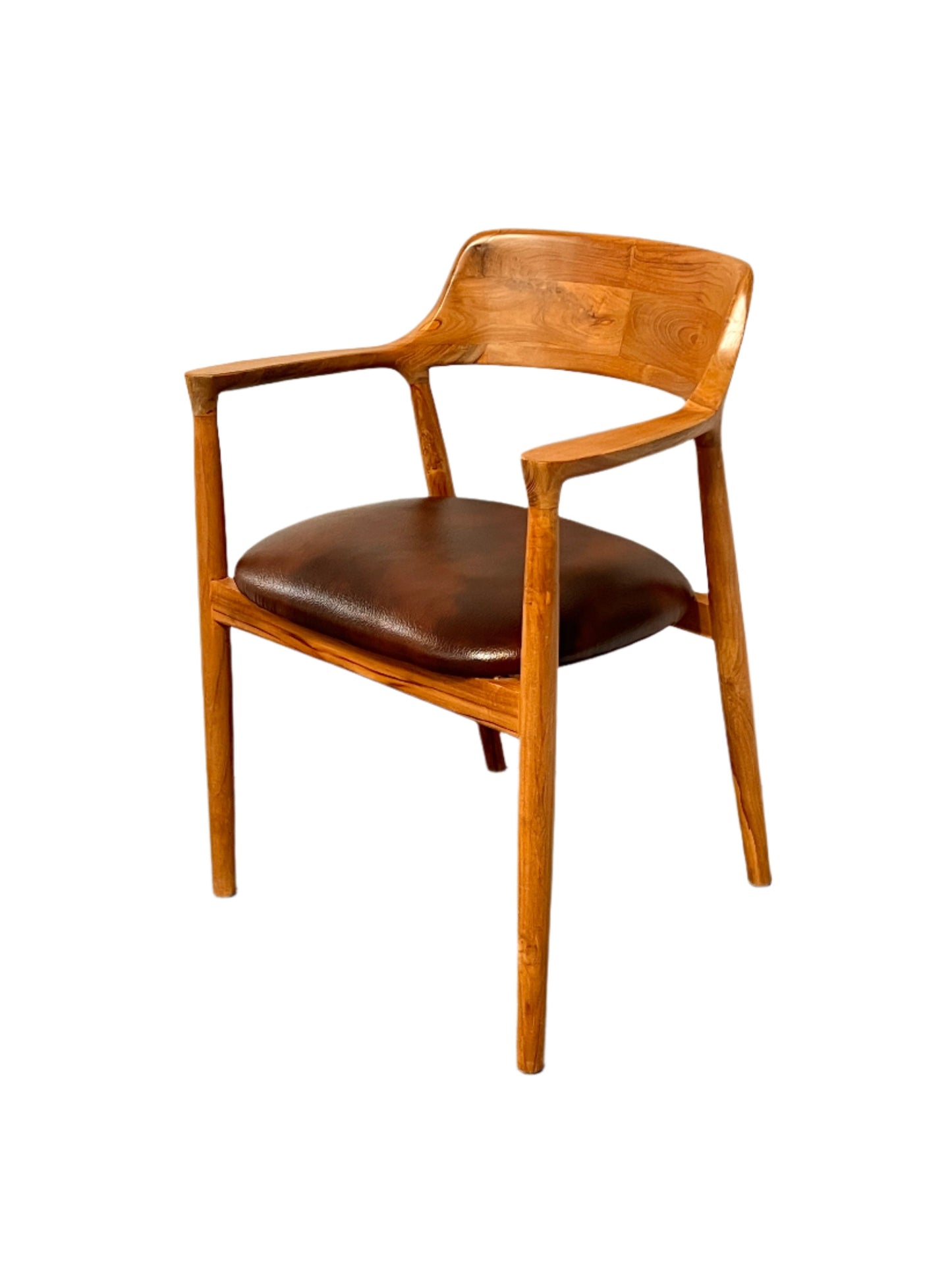 Leather Teakwood Arm Chair