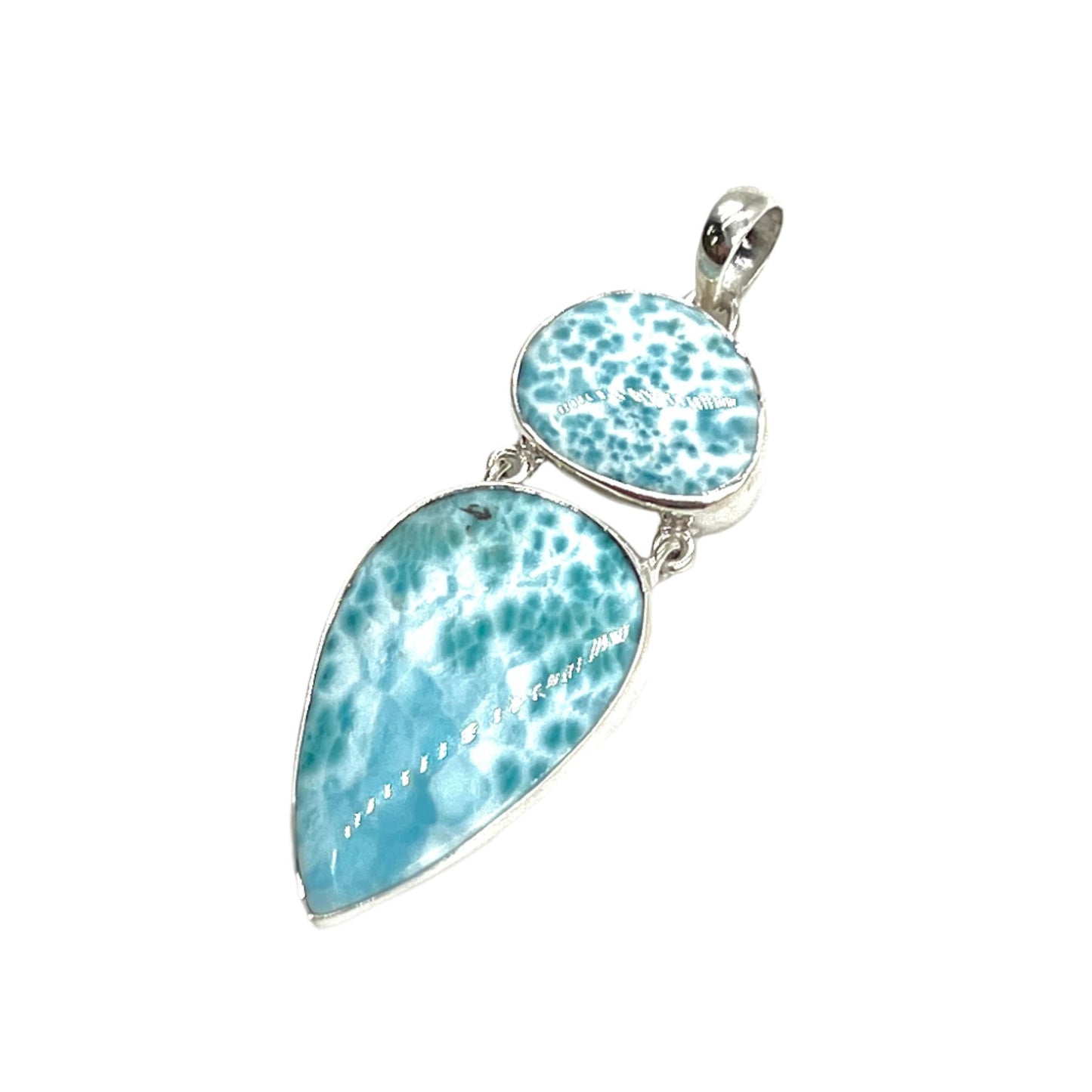 Sterling Silver Double Larimar Pendant