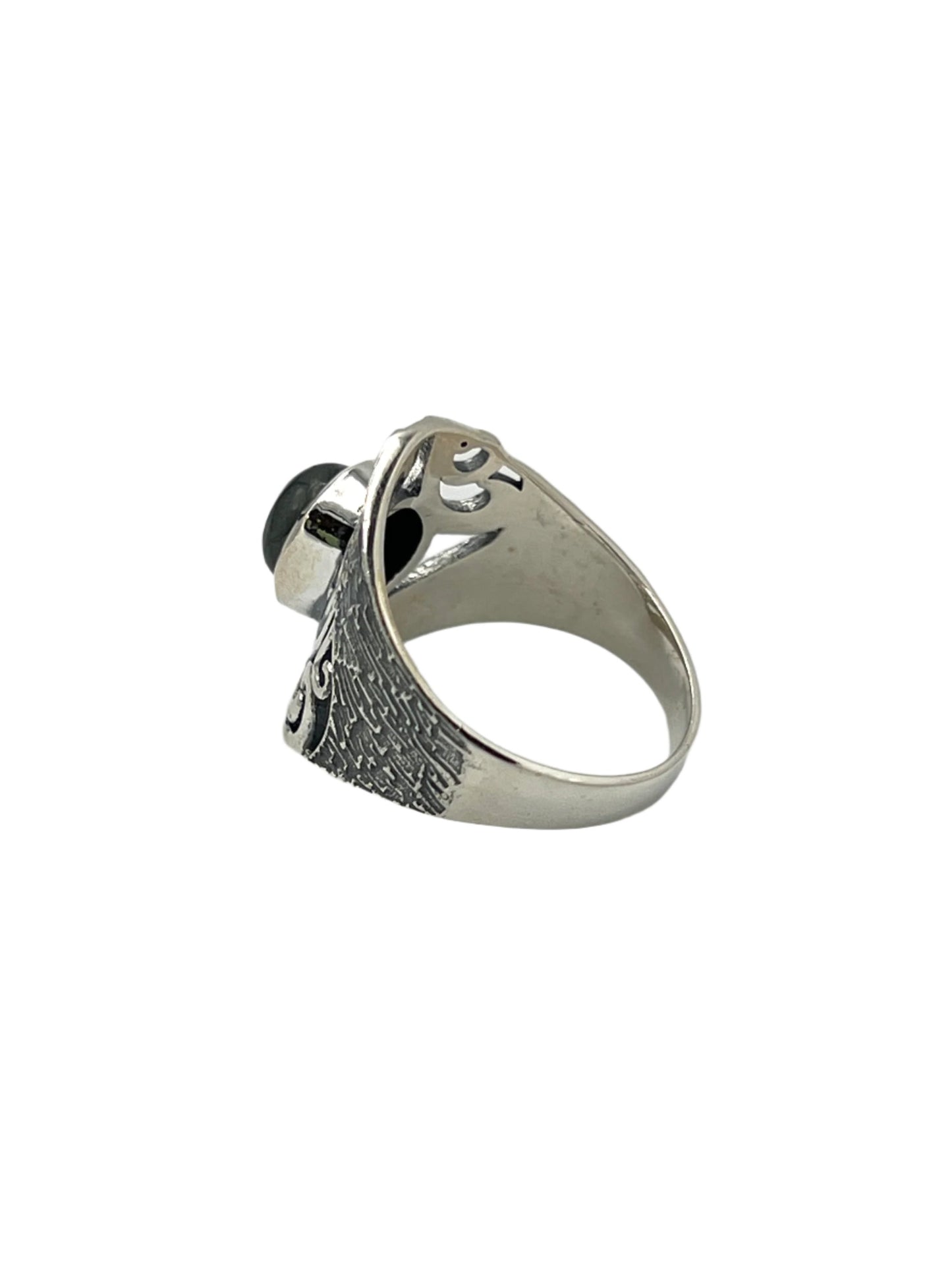 Sterling Silver Labradorite Shield Ring