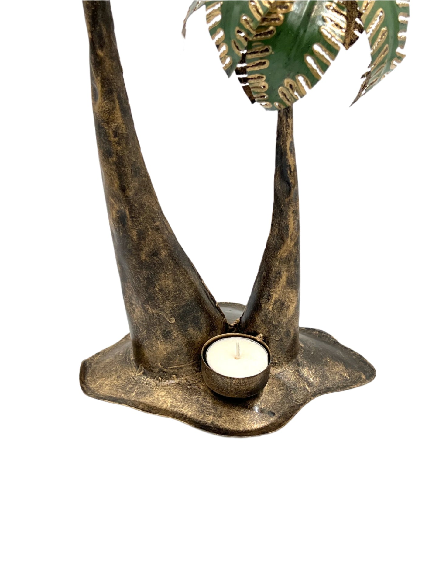 Metal Palm Tree Candle Holder