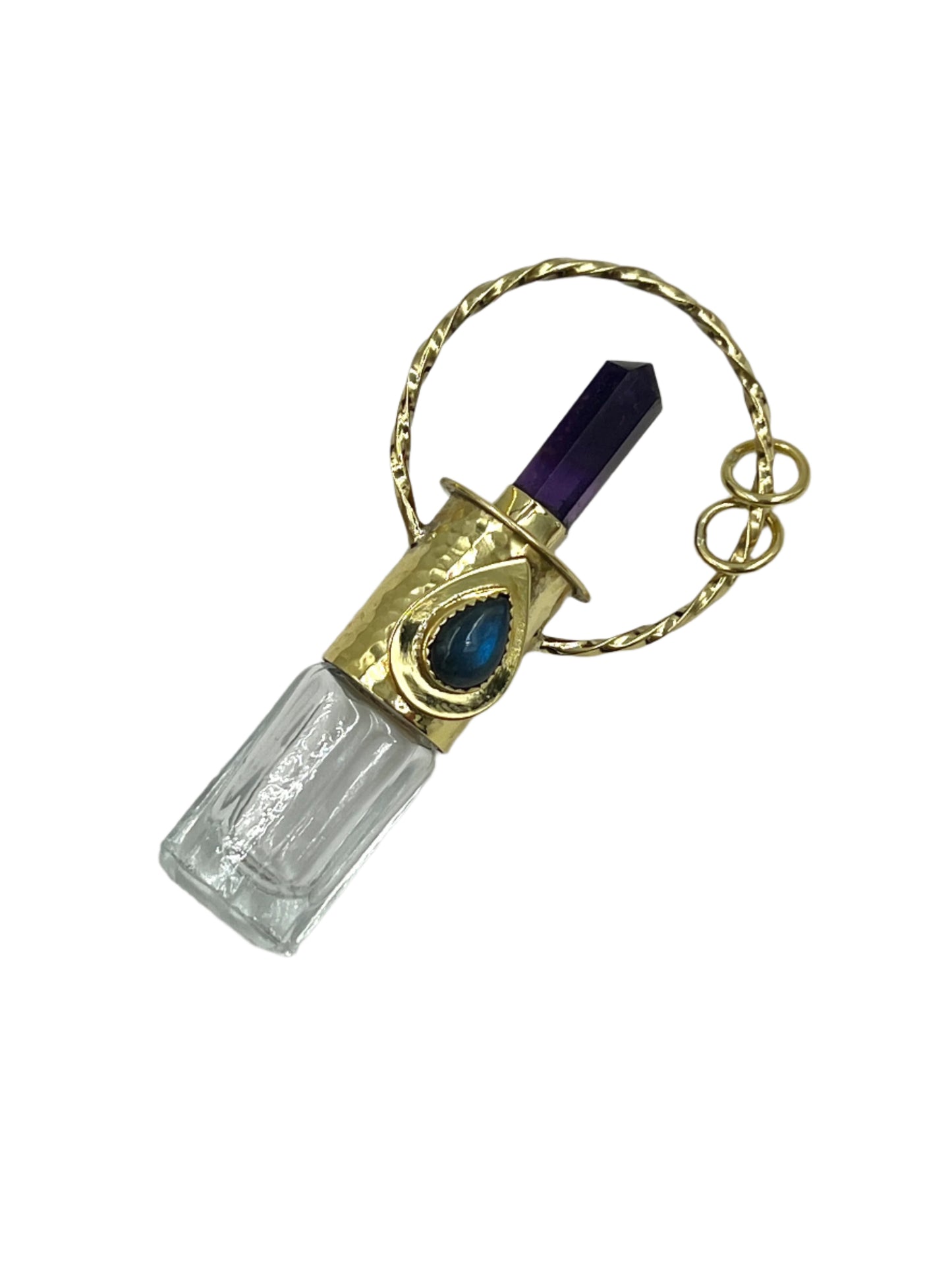 Amethyst Oil Bottle Bronze Pendants