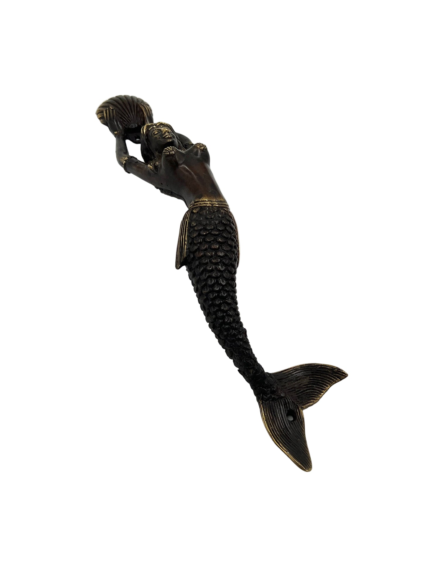 Oxidized Bronze Mermaid Door Handle