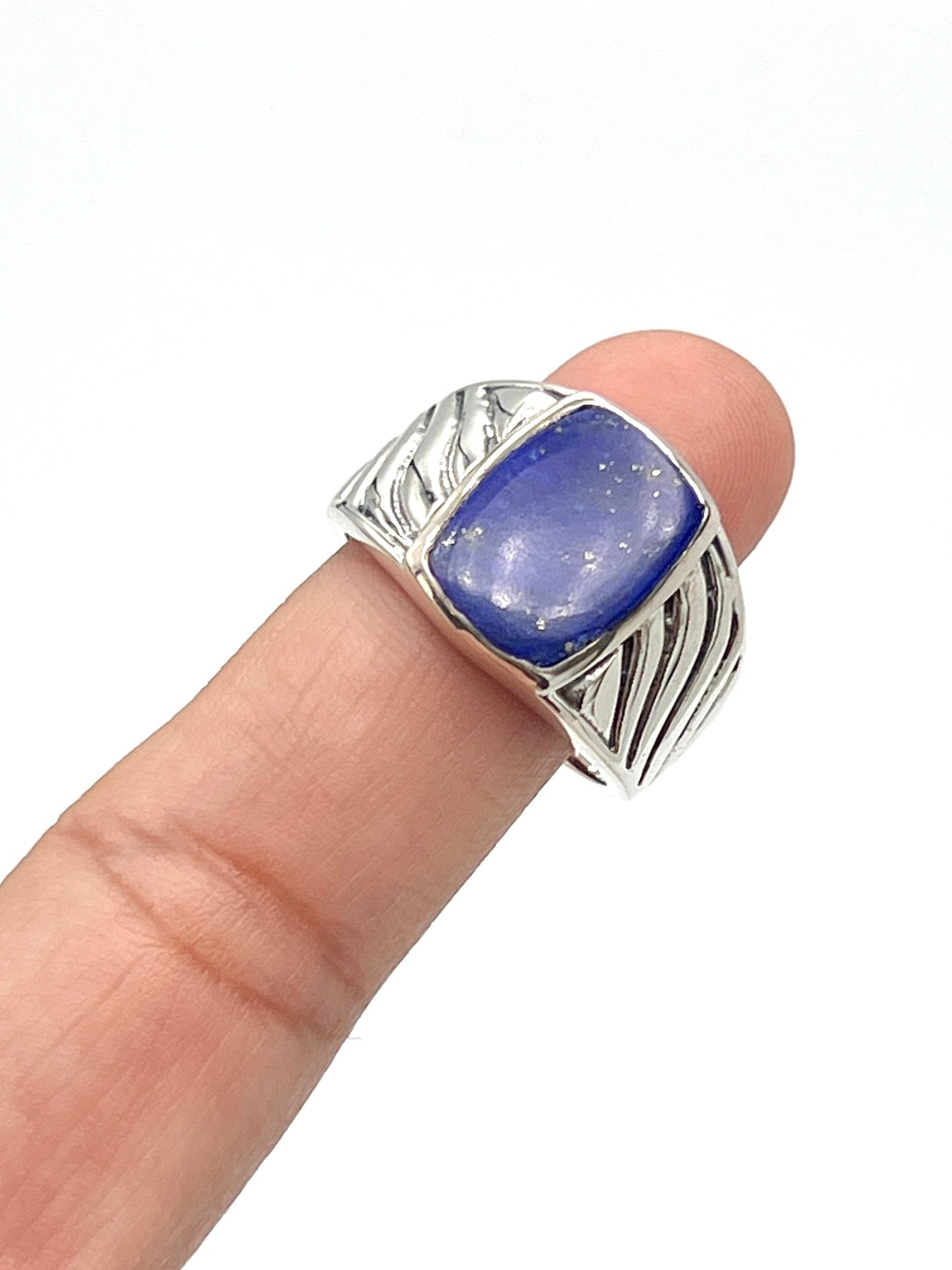 Sterling Silver Gemstone Wave Design Rings