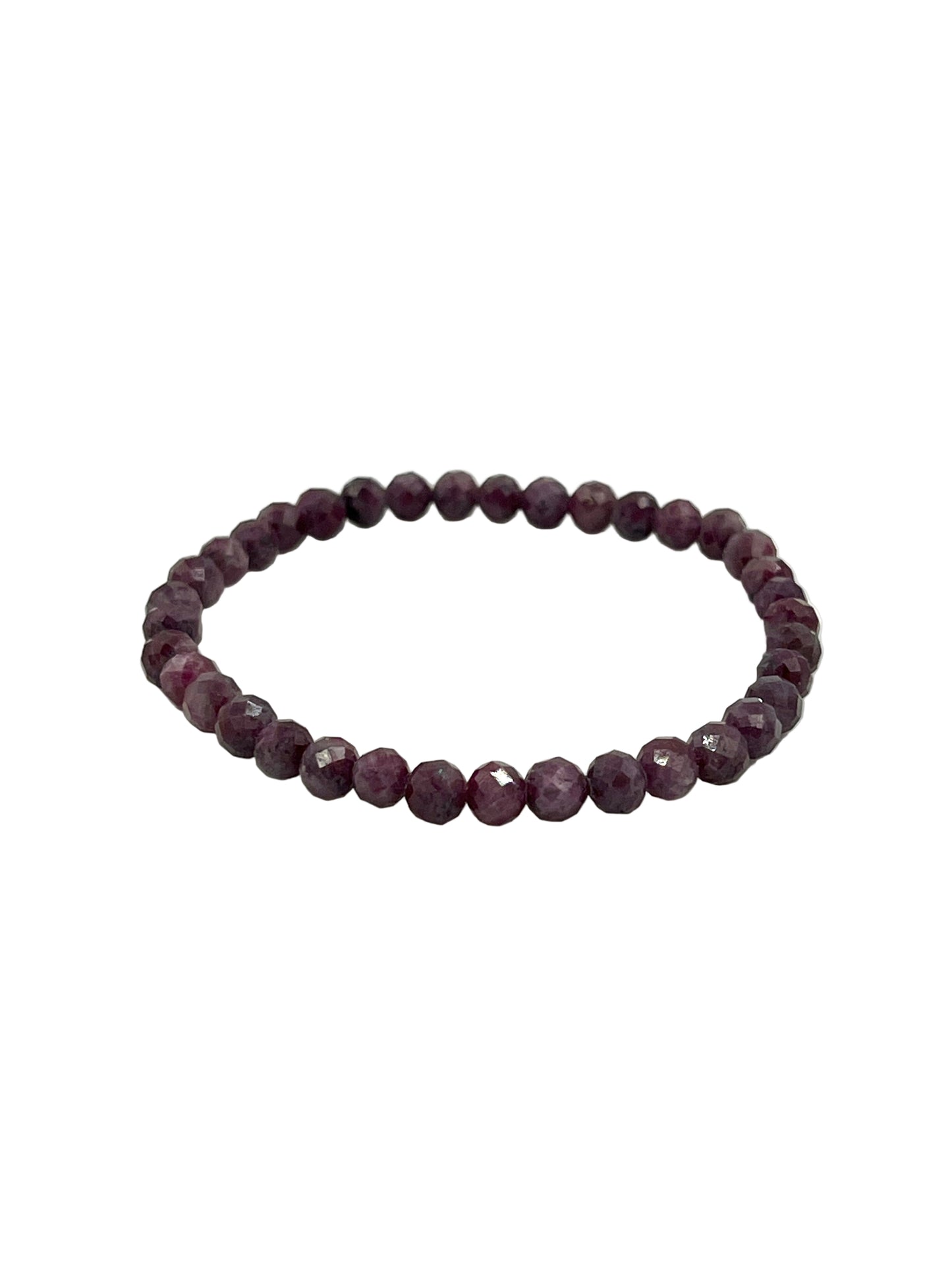 Faceted Ruby Stretchy Bracelets
