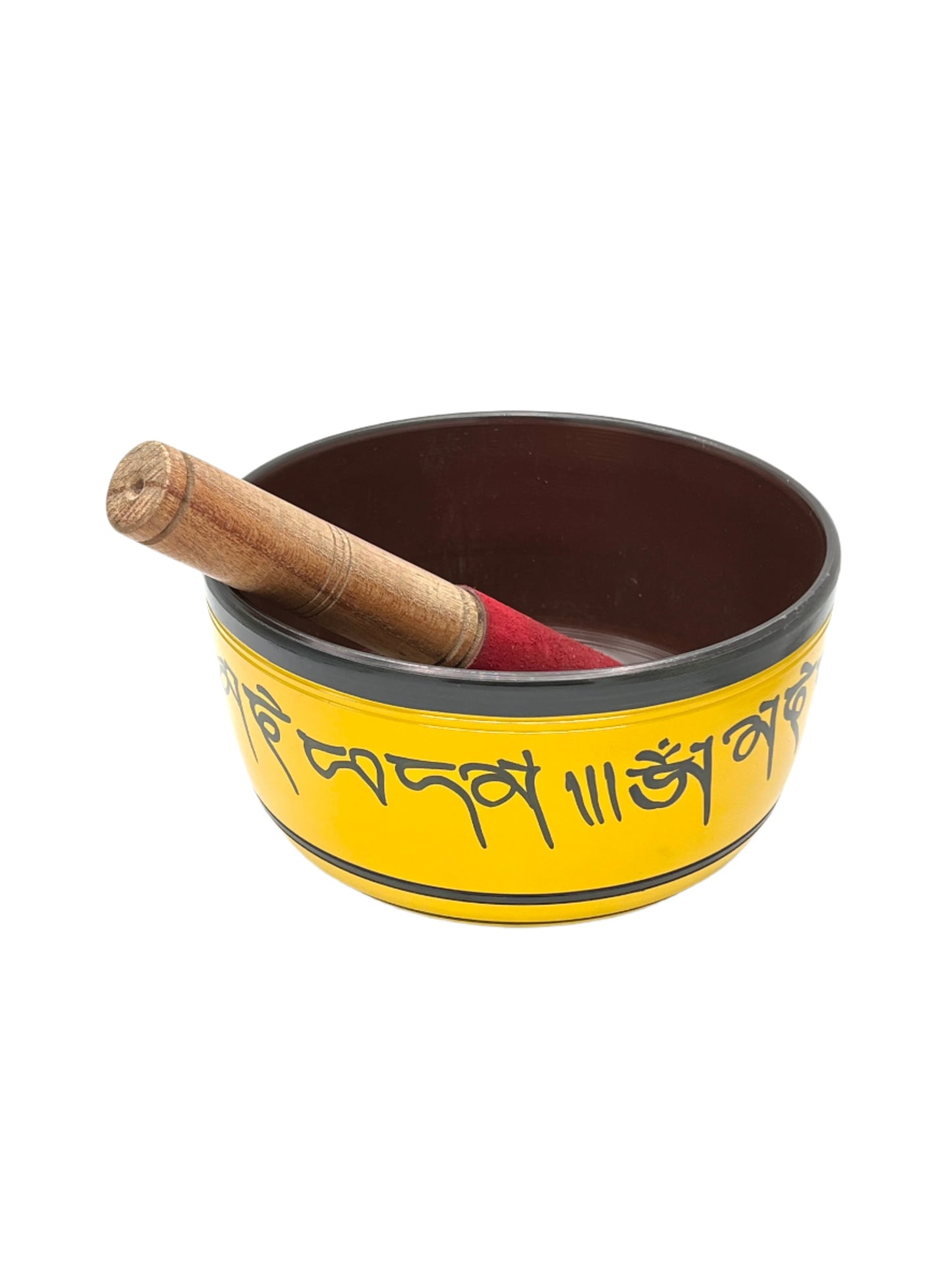 Yellow Om Mani Padme Hum Himalayan Singing Bowls
