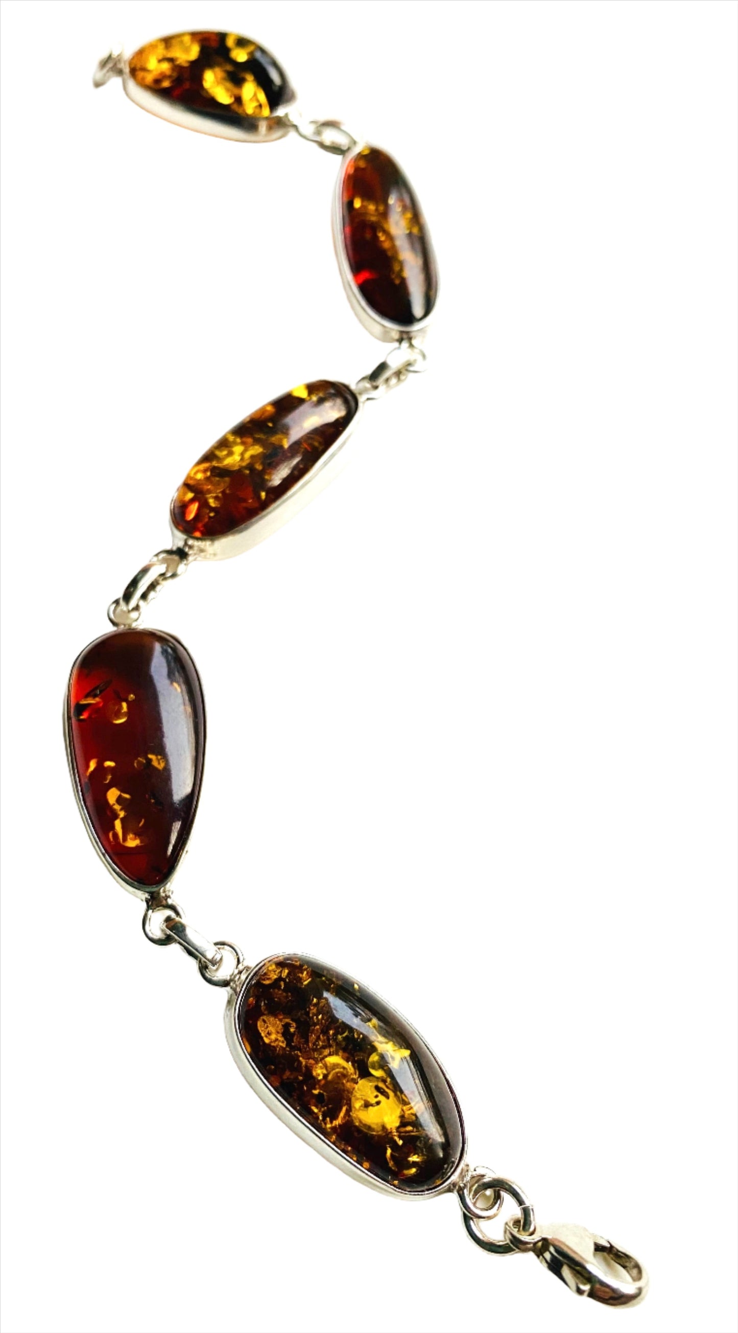 Sterling Silver Honey Amber Bracelet