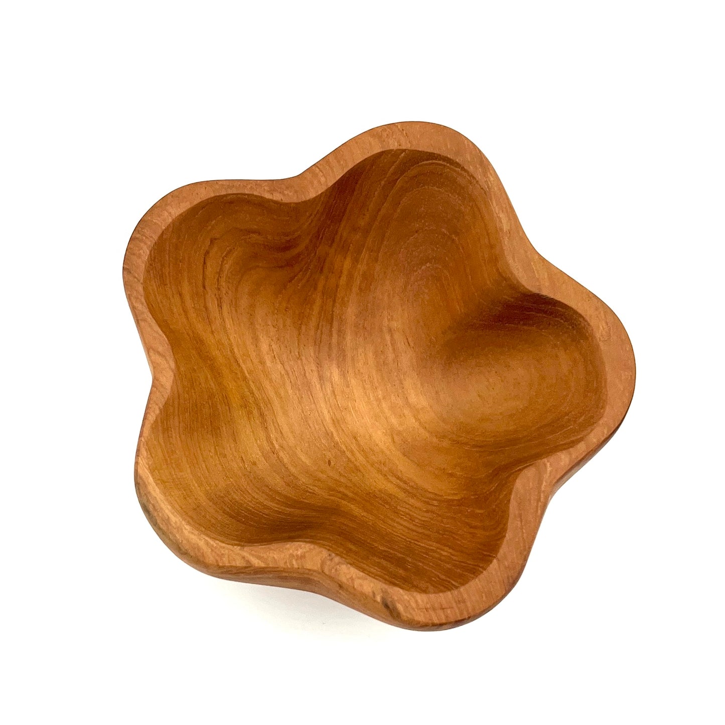 Teak Wood Flower Shaped Bowl