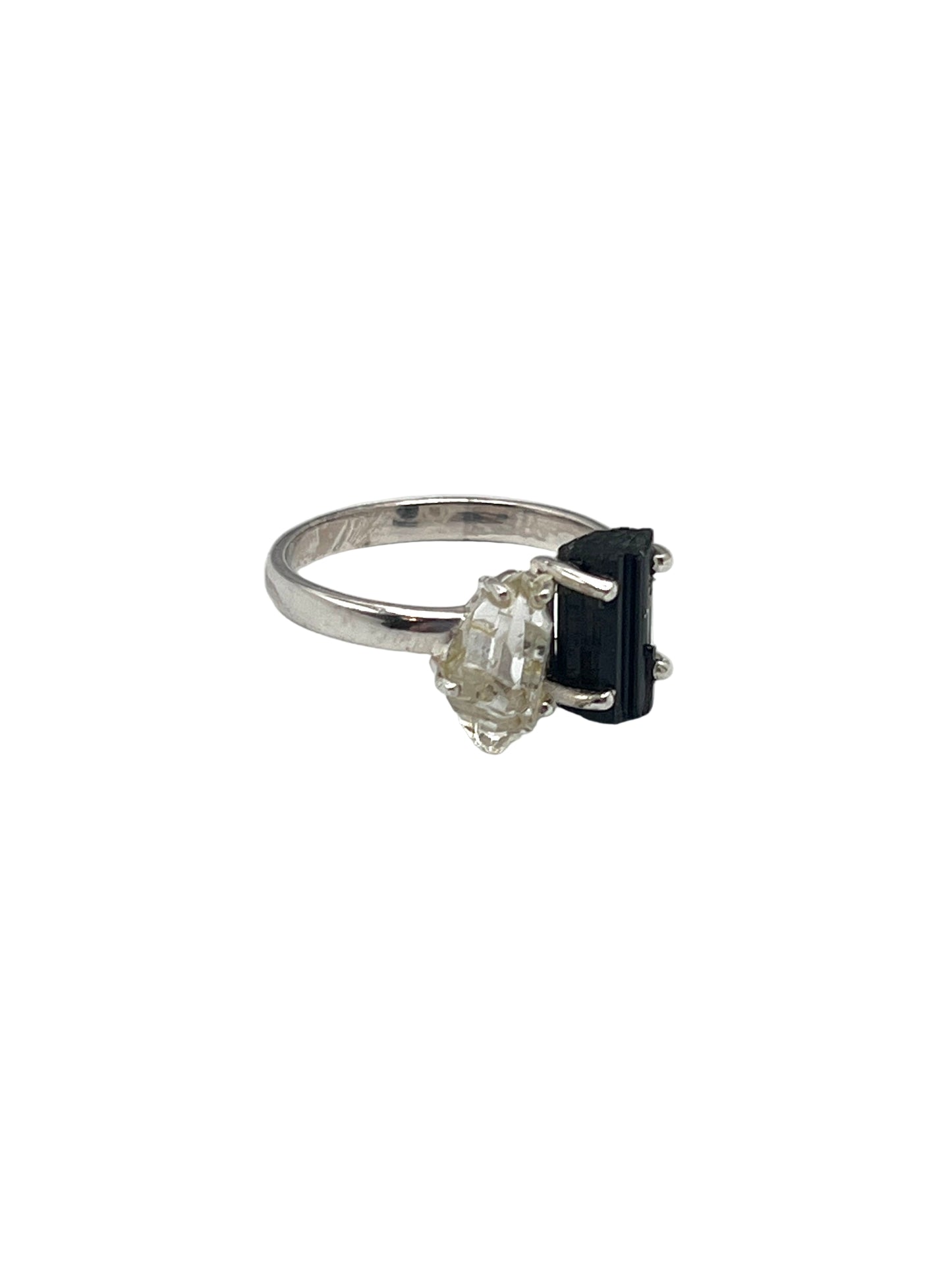 Black Tourmaline & Pakimer Diamond Rings