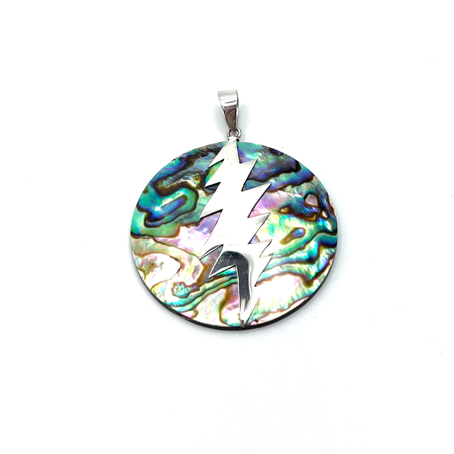 Sterling Silver Bolt Abalone Pendant