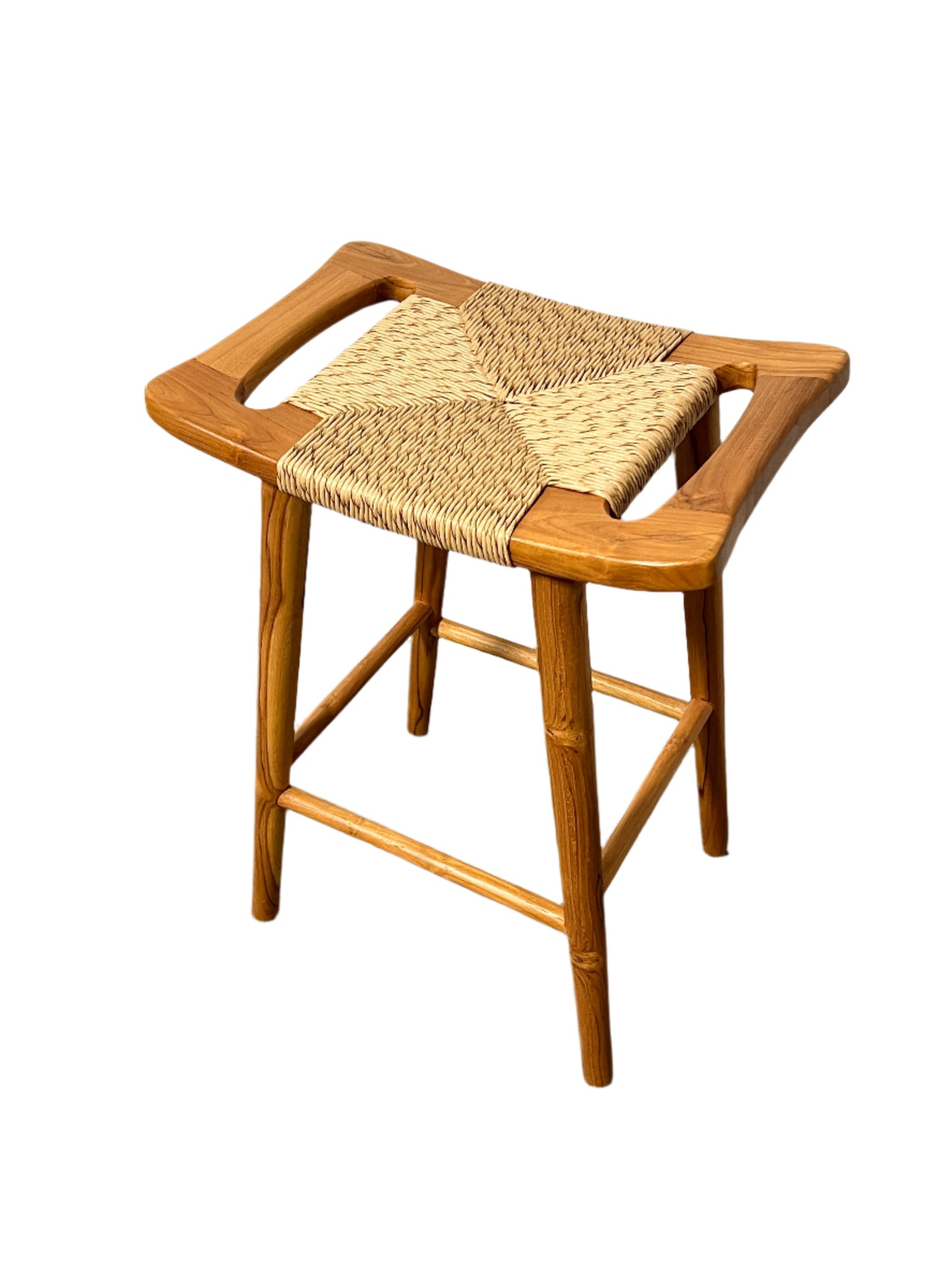 Rattan Teakwood Bar Stool