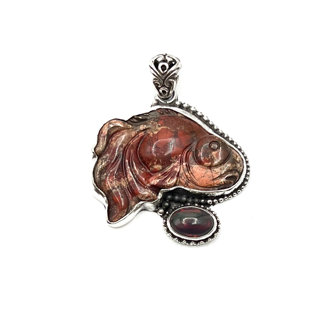 Opal & Jasper Fish Gemstone Pendants