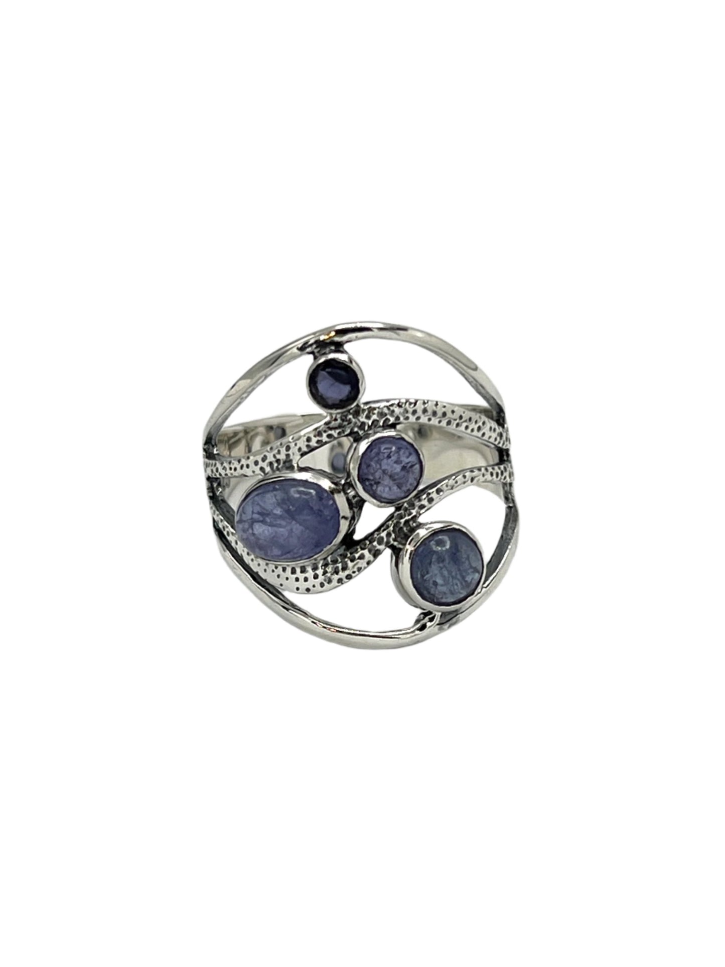 Sterling Silver Tanzanite Wave Ring