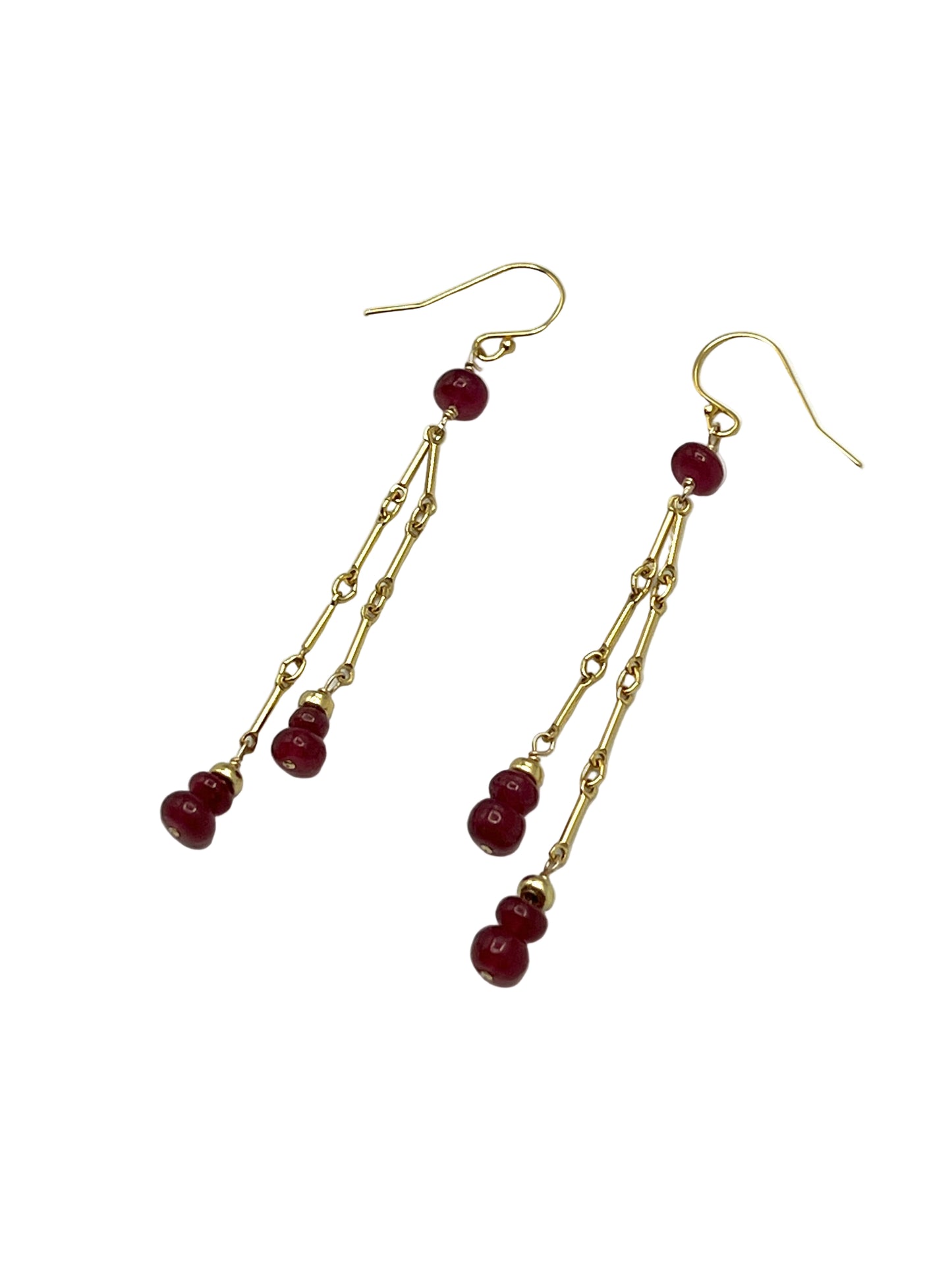 Sapphire & Ruby Gold Filled Earrings