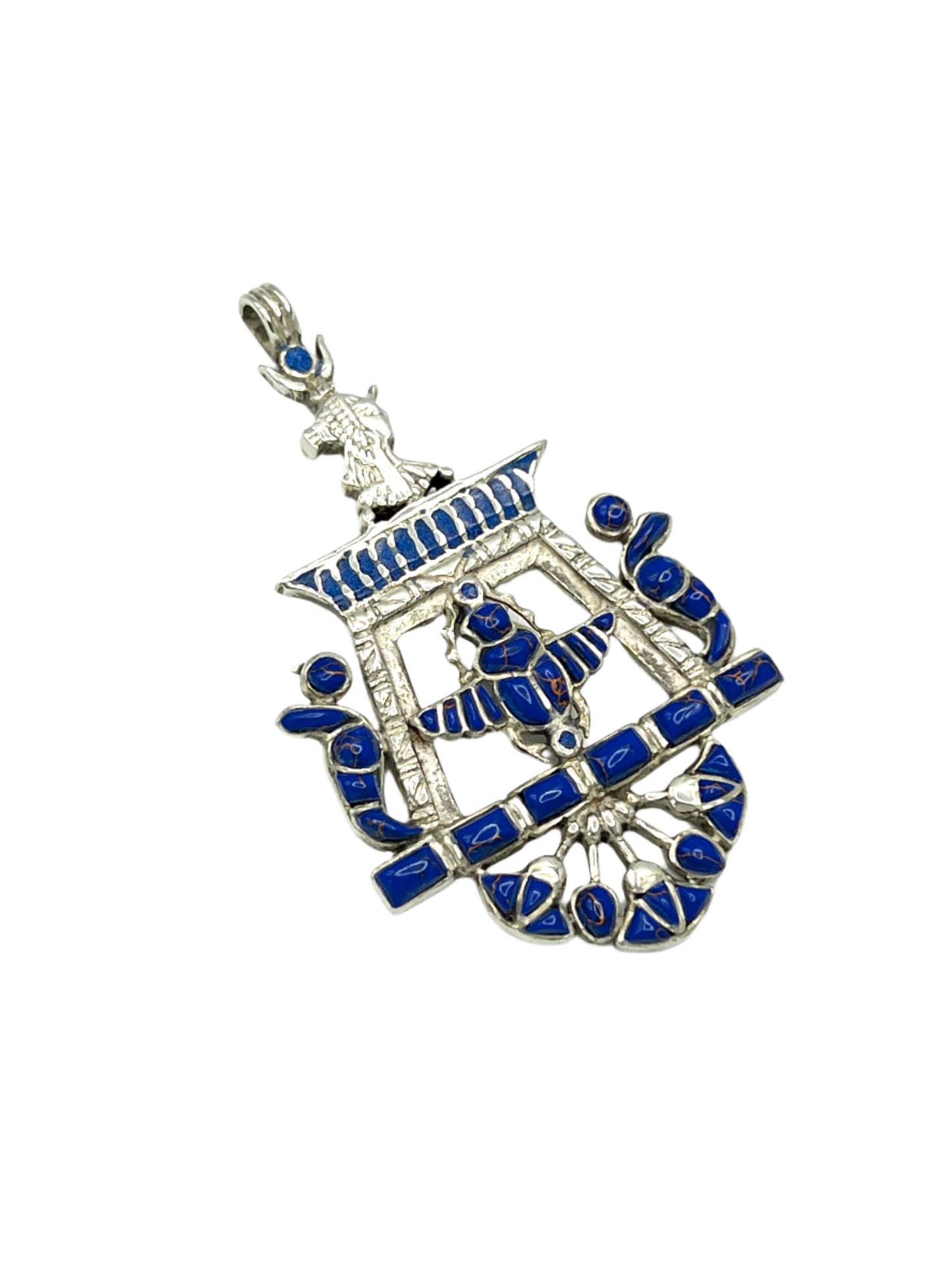 Silver Scarab Temple Pendants