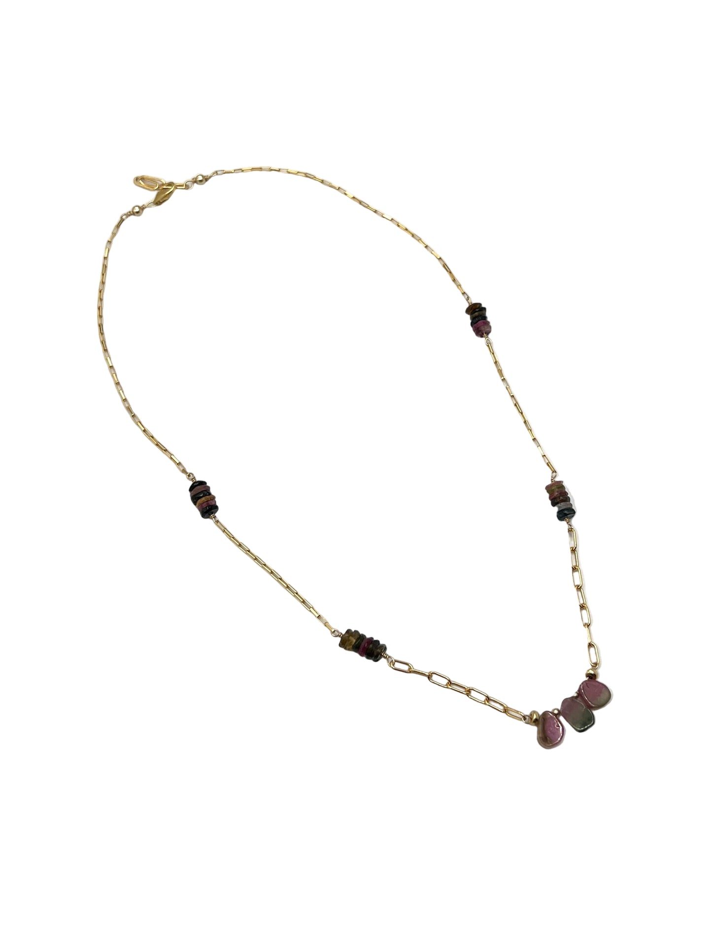 Watermelon Tourmaline Gold Filled Necklaces